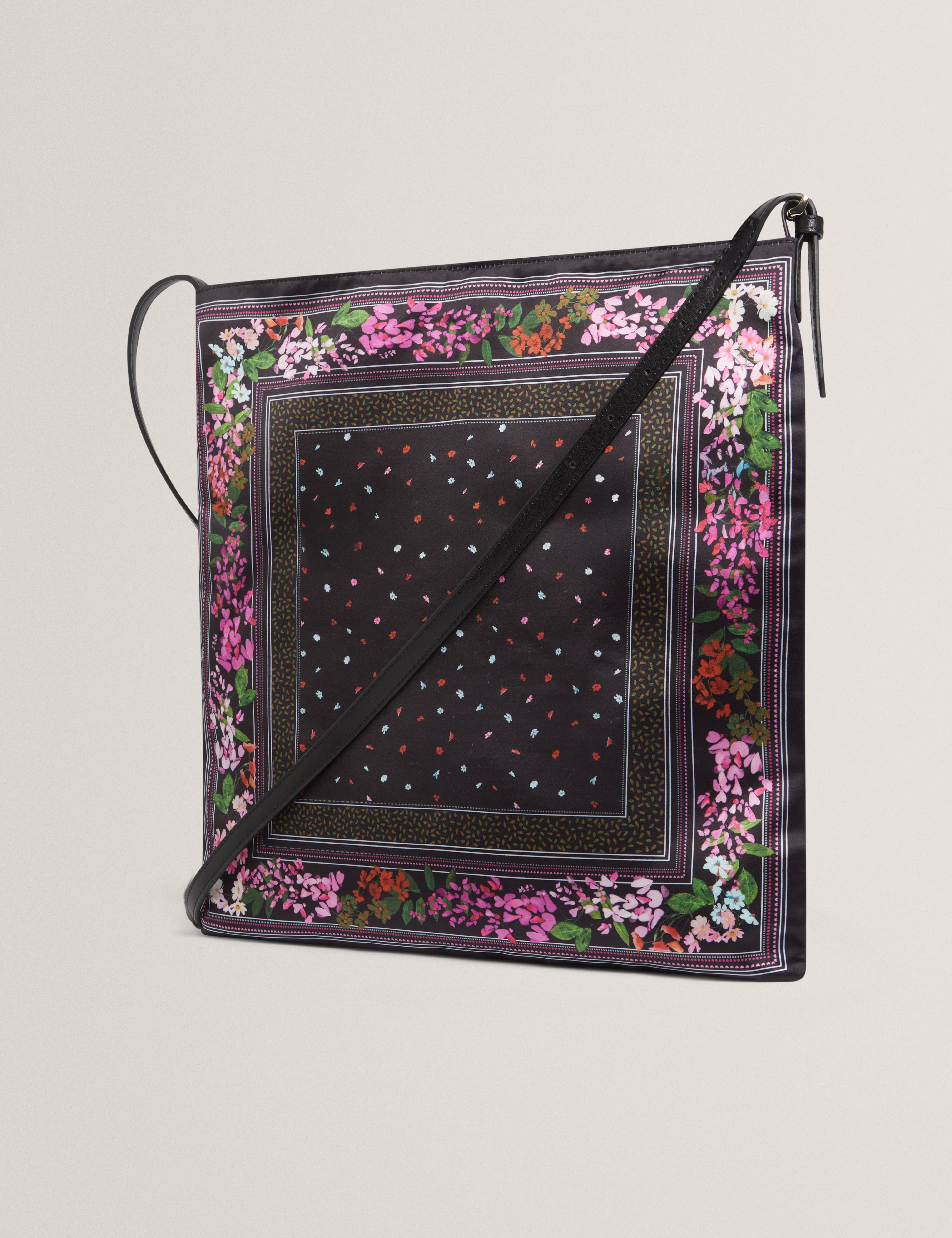 Sateeyn Satin Scarf Shoulder Bag Pink