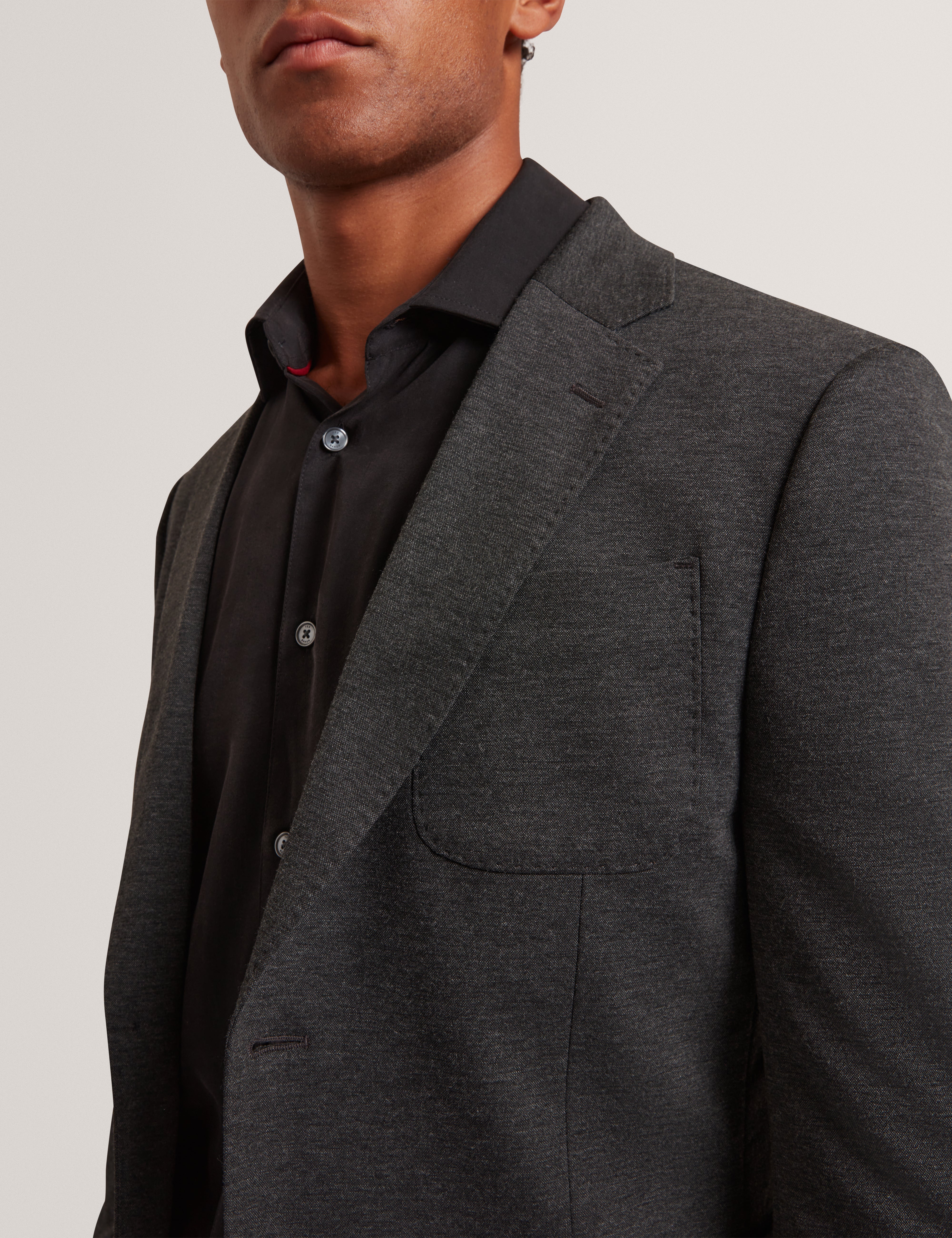 Merickj Tech Knit Wool Blend Slim Fit Blazer Dk-Grey