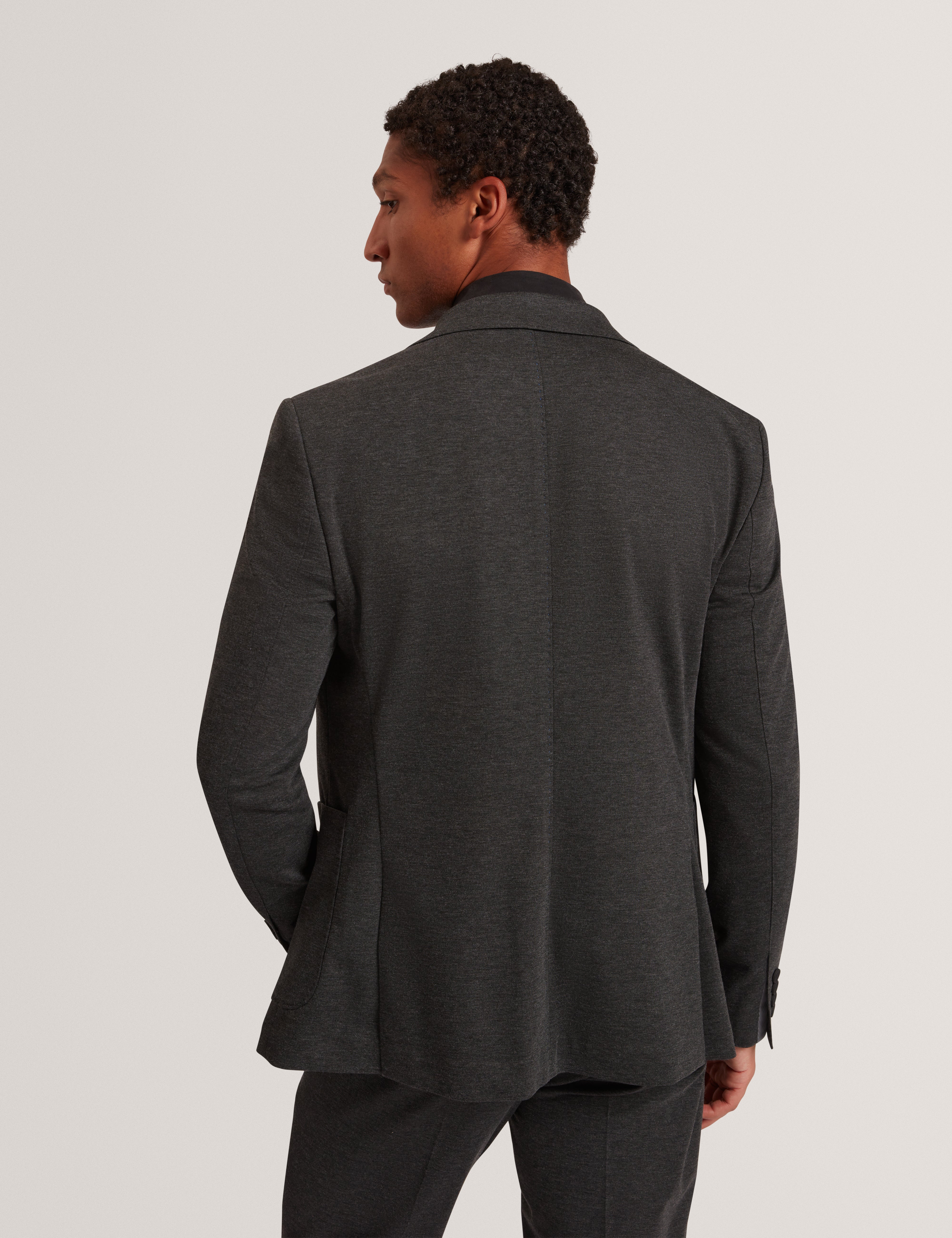 Merickj Tech Knit Wool Blend Slim Fit Blazer Dk-Grey