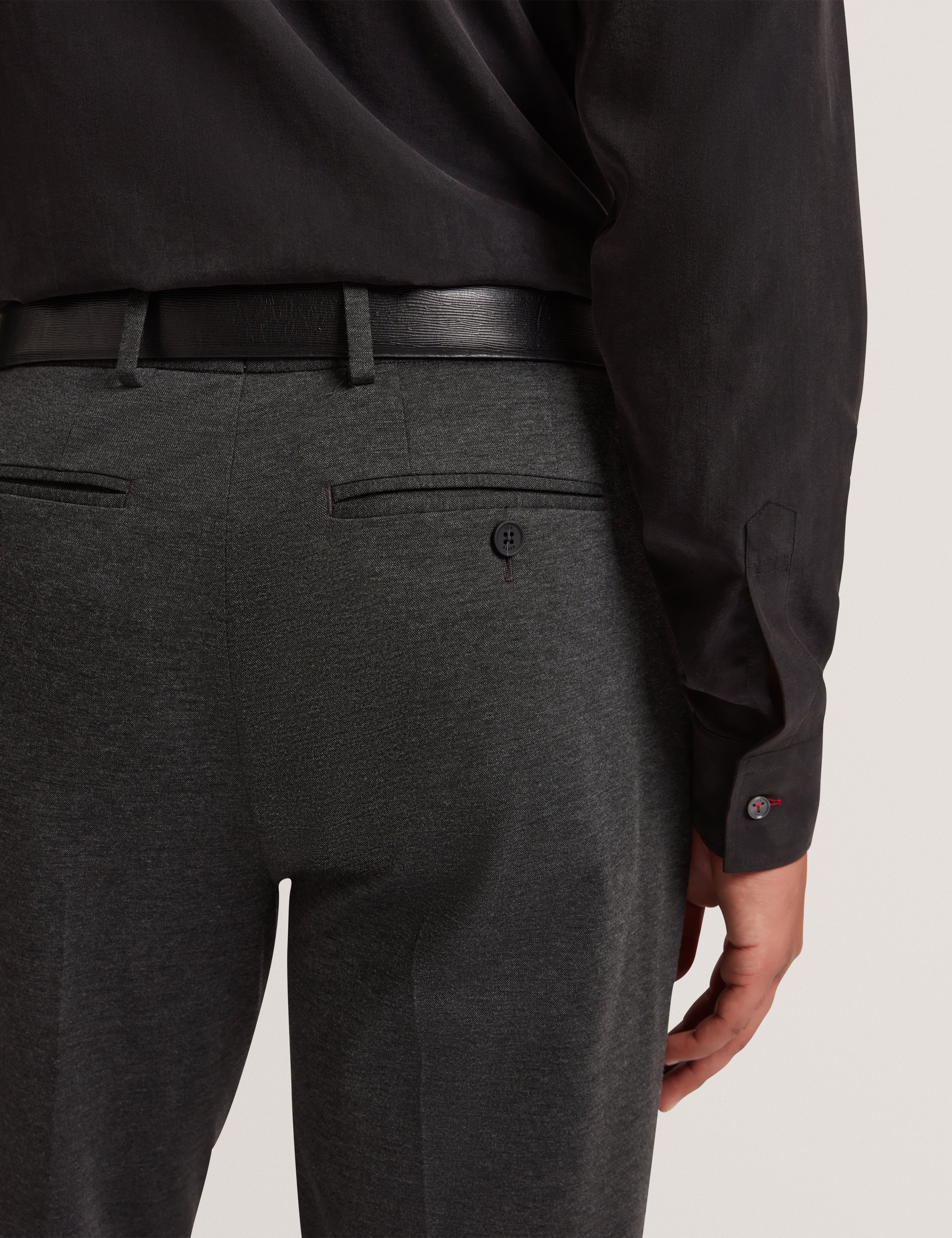 Merickt Slim Fit Tech Knit Wool Blend Trouser Dk-Grey