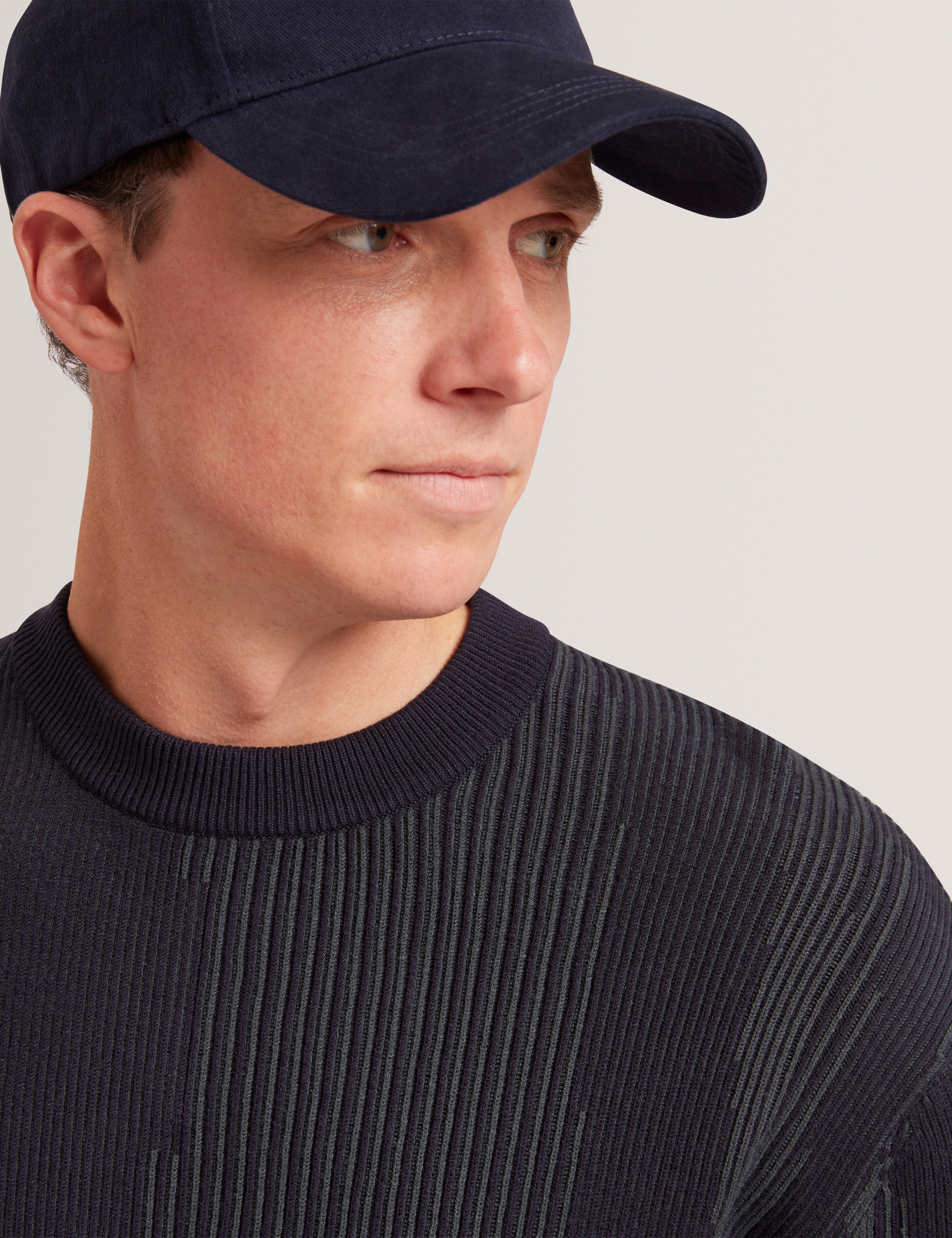 Wilan Abstract Crew Neck Jumper Navy