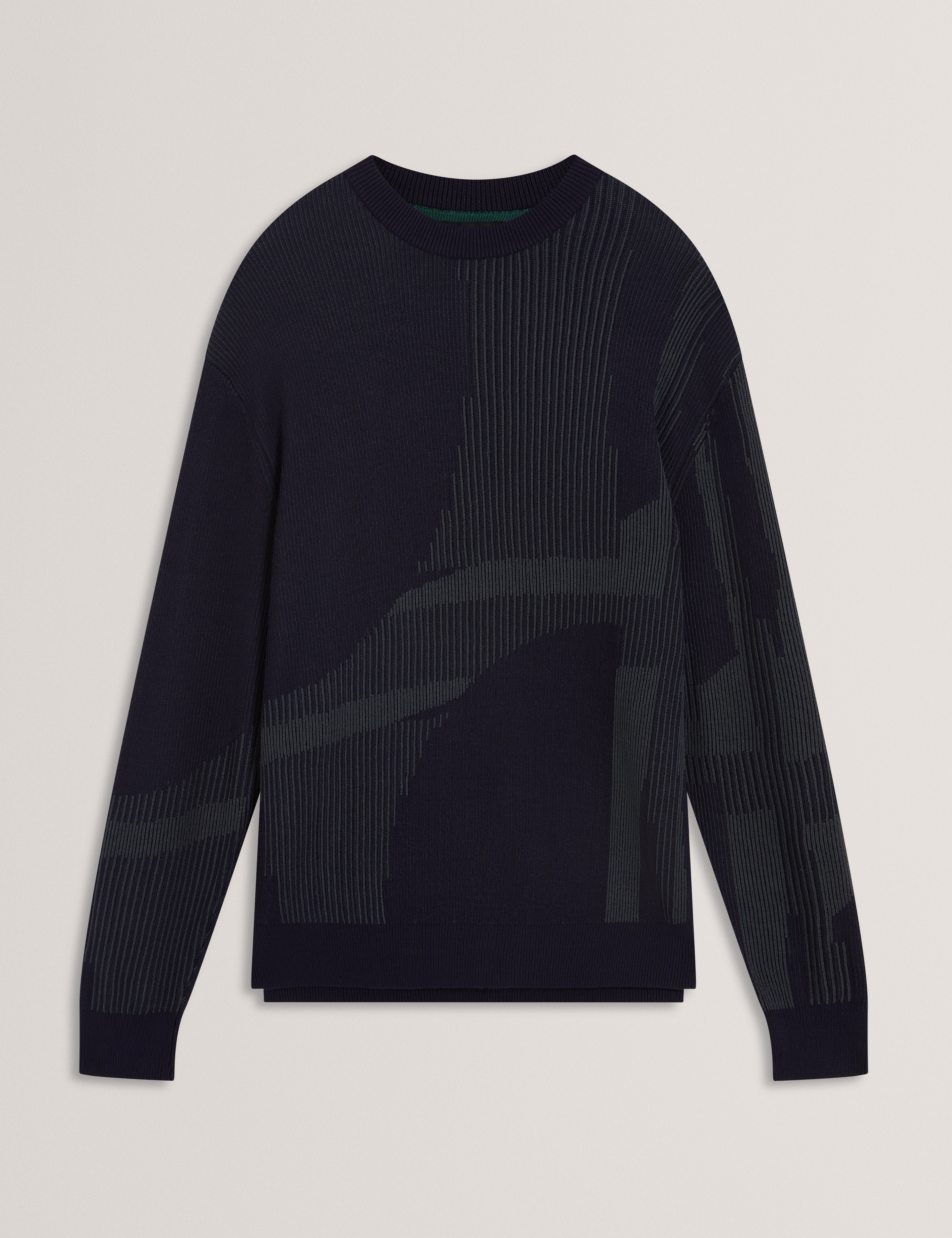 Wilan Abstract Crew Neck Jumper Navy