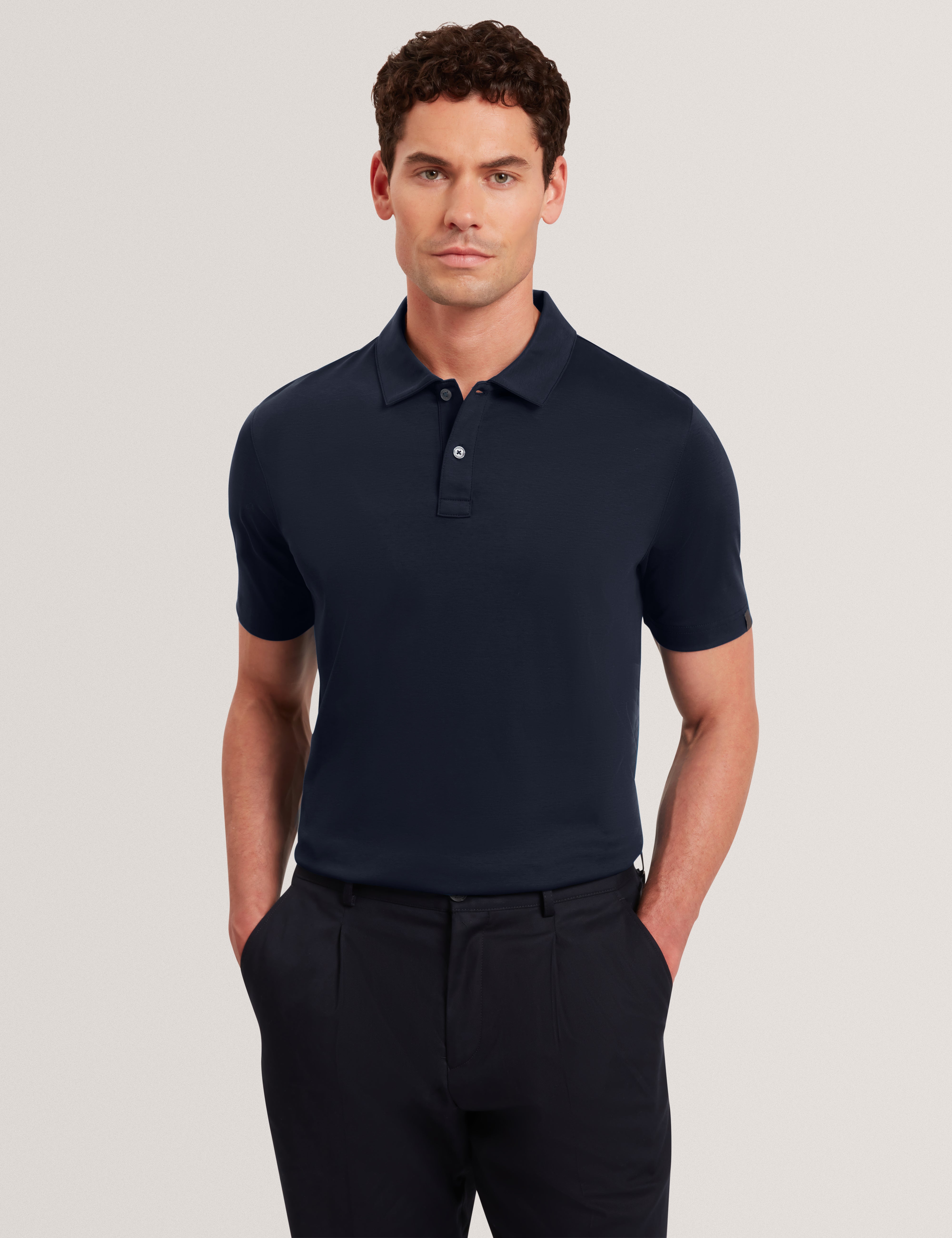Connall Short Sleeve Regular Soft Touch Polo Navy