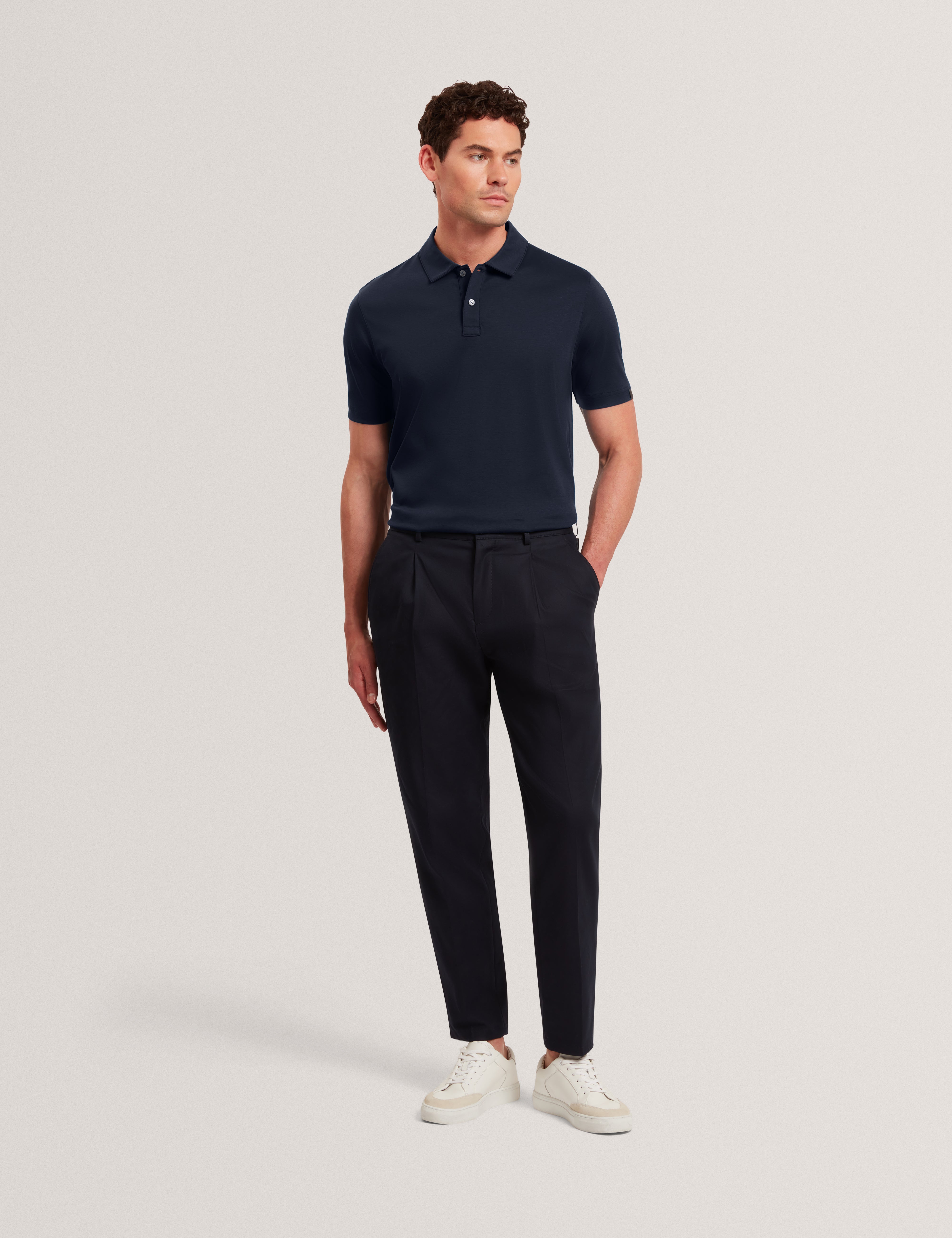 Connall Short Sleeve Regular Soft Touch Polo Navy