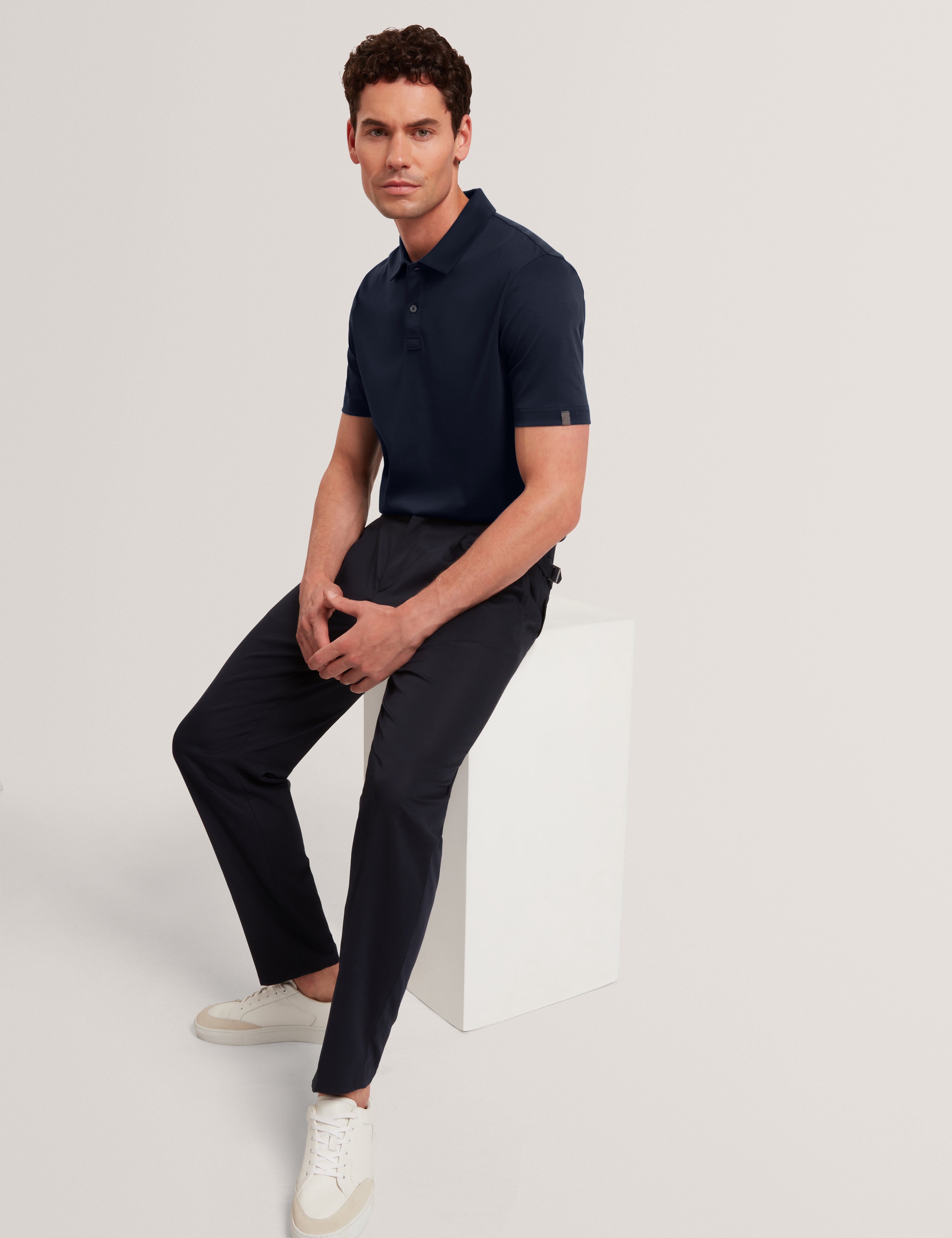 Connall Short Sleeve Regular Soft Touch Polo Navy
