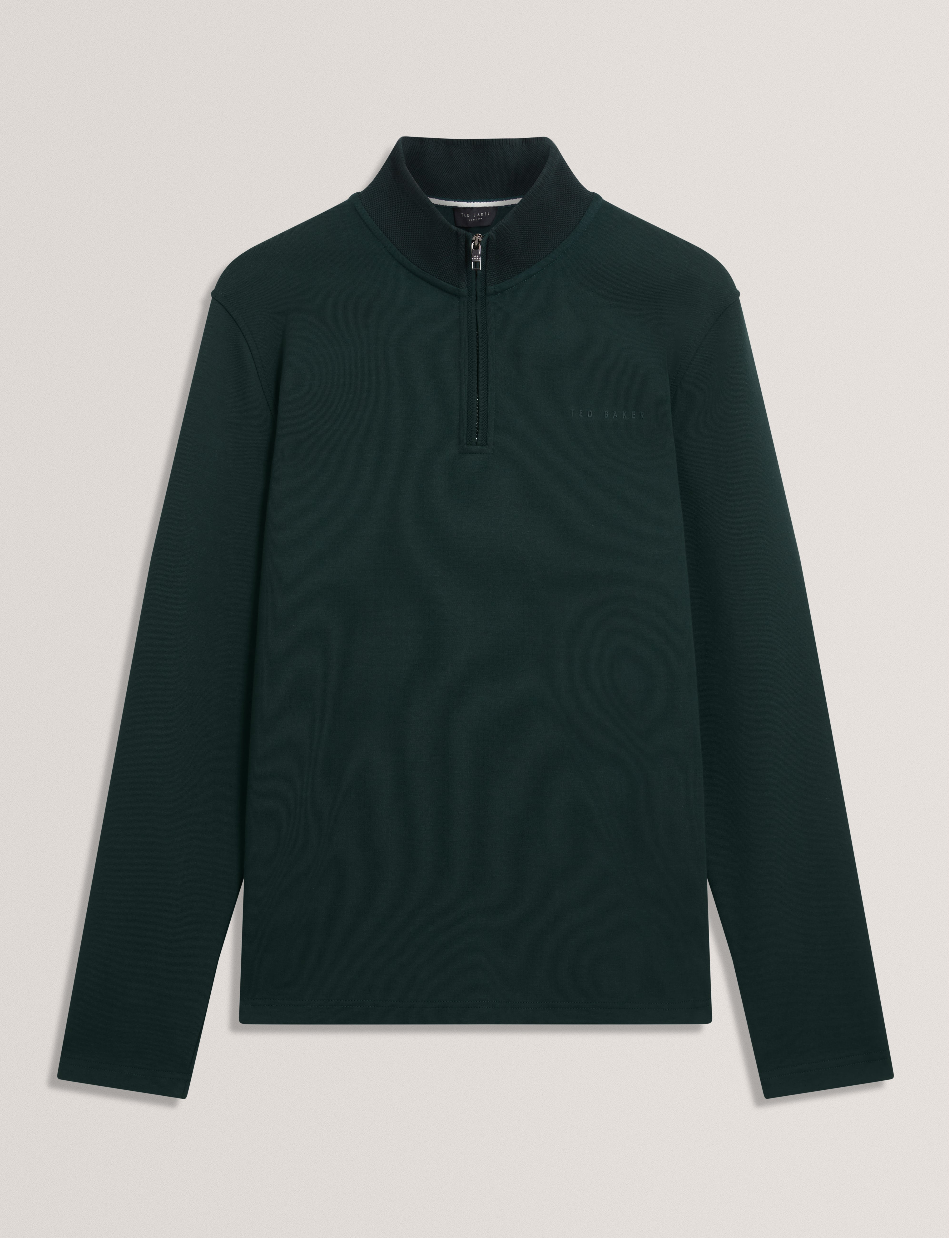 Crabtre Branded Honeycomb Trim Half Zip Dk-Green