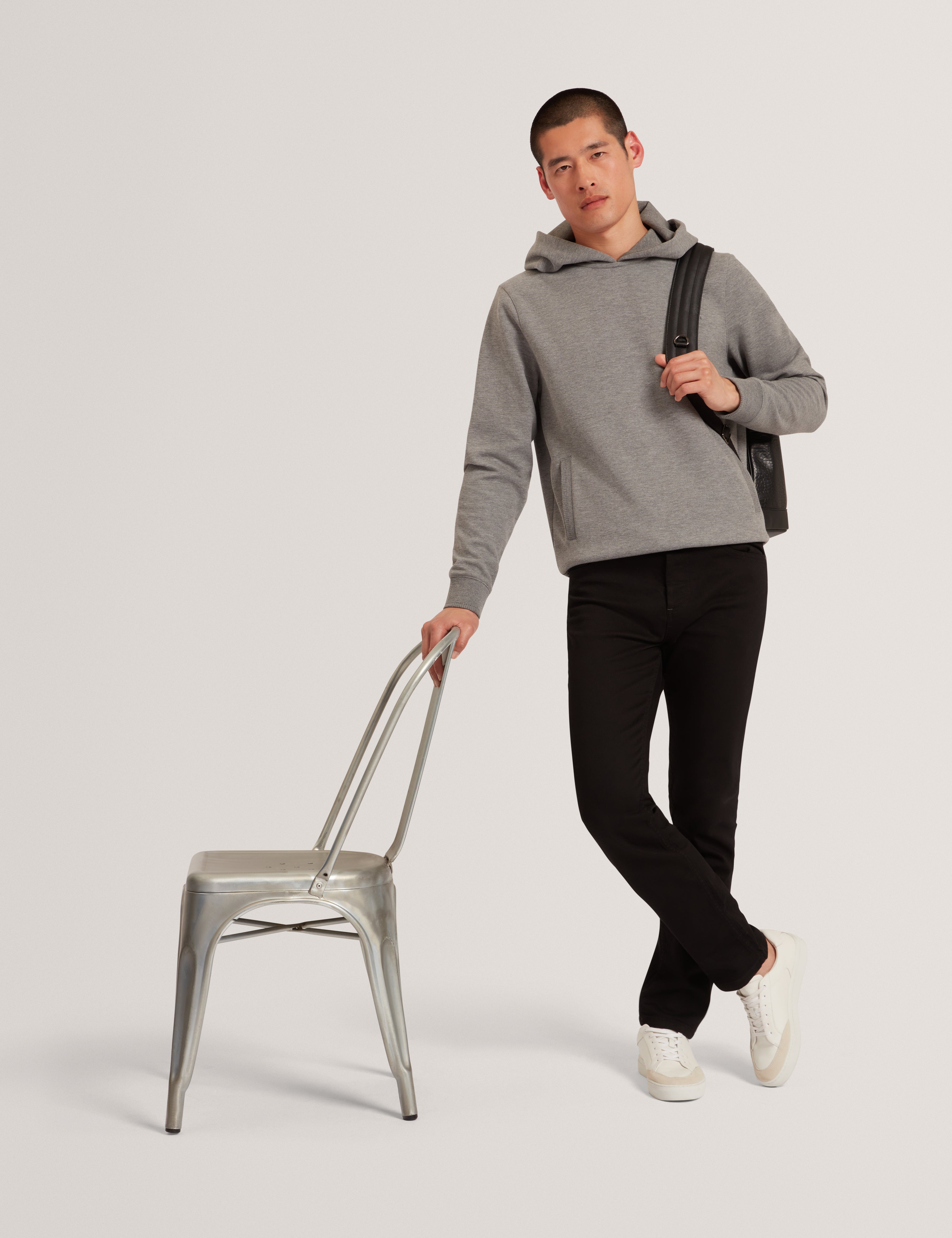 Boids Branded Honeycomb Trim Hoodie Mid-Grey