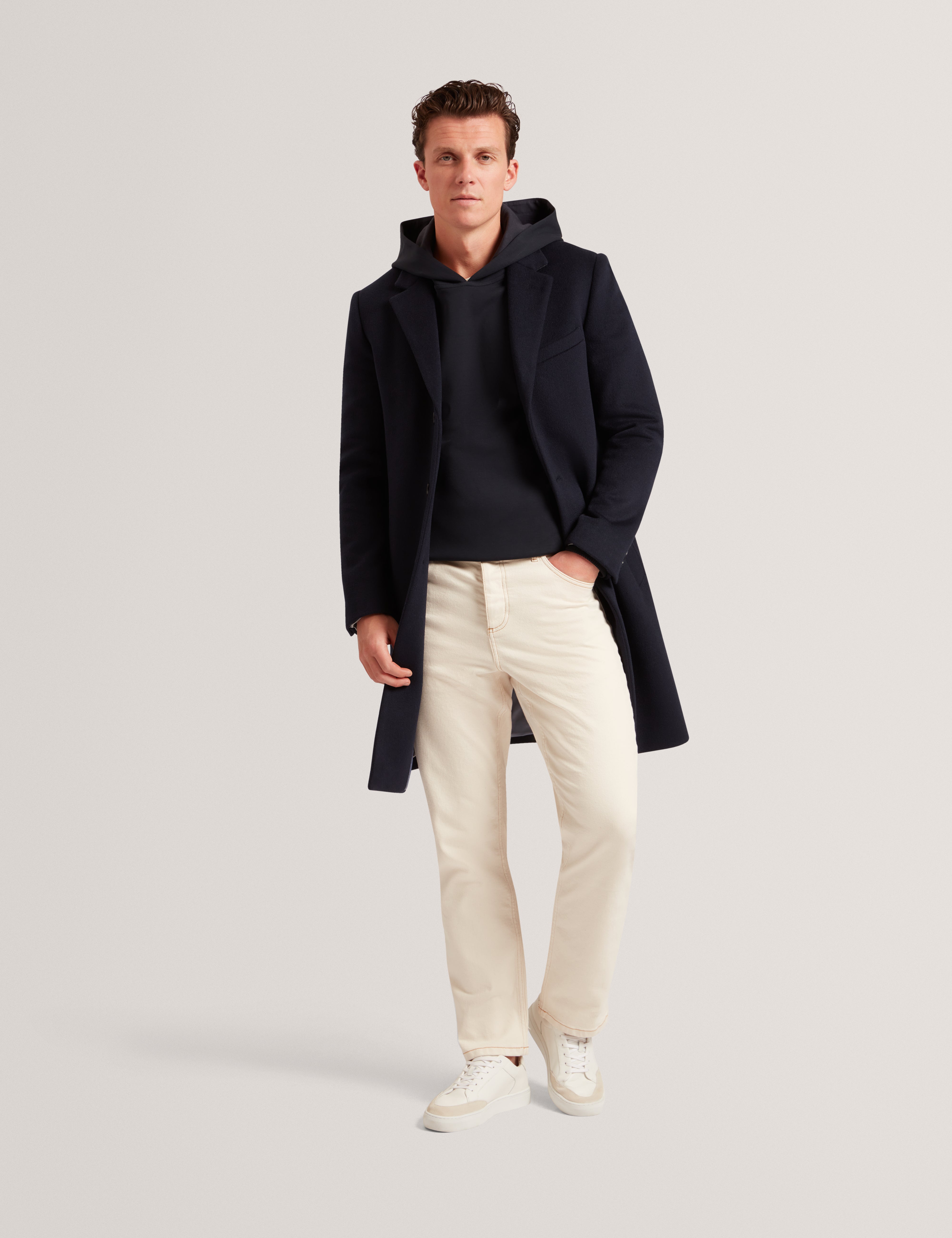 Boids Branded Honeycomb Trim Hoodie Navy