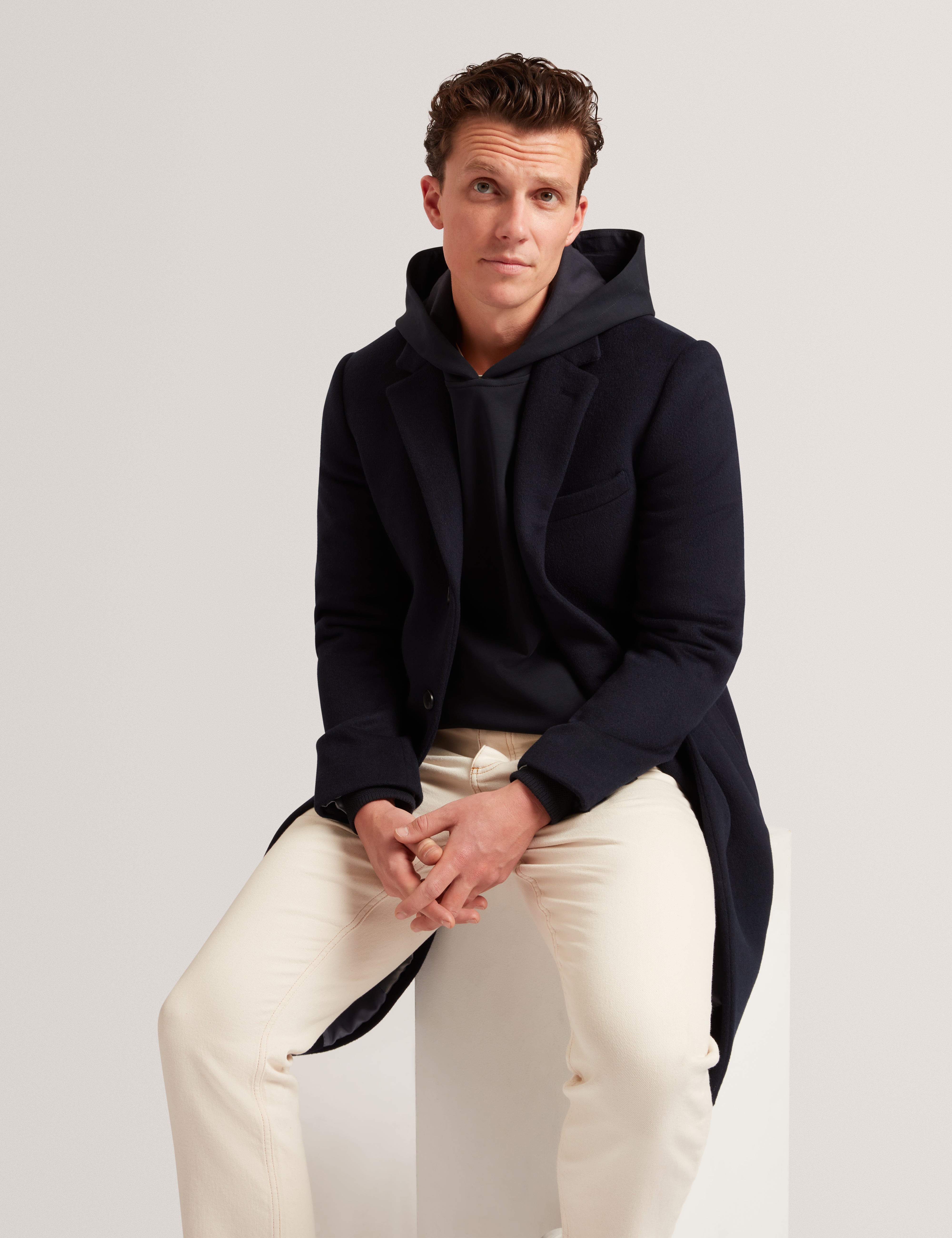 Boids Branded Honeycomb Trim Hoodie Navy