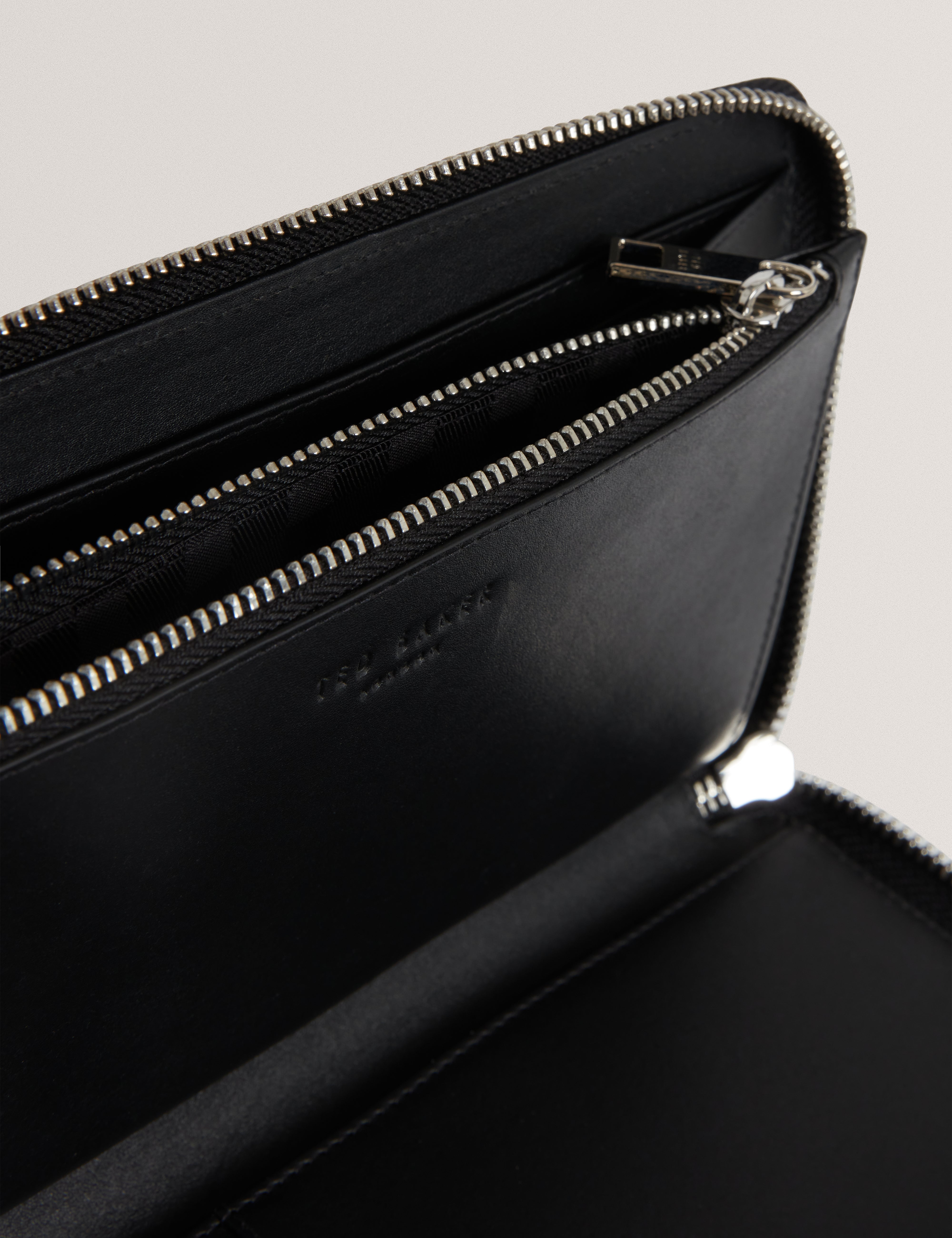 Balvin Bark Texture Leather Travel Wallet Black