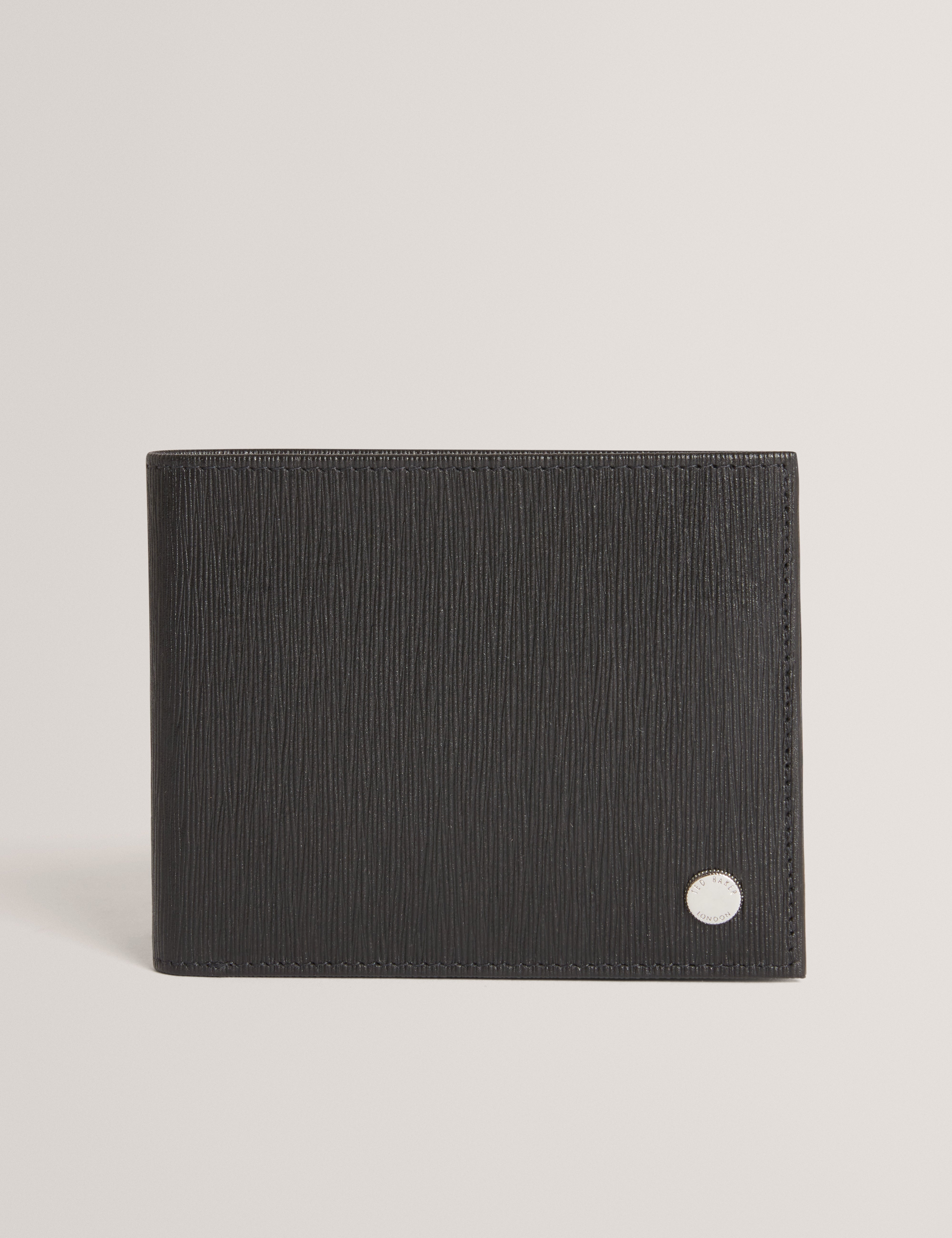 Barrick Bark Texture Leather Wallet Black