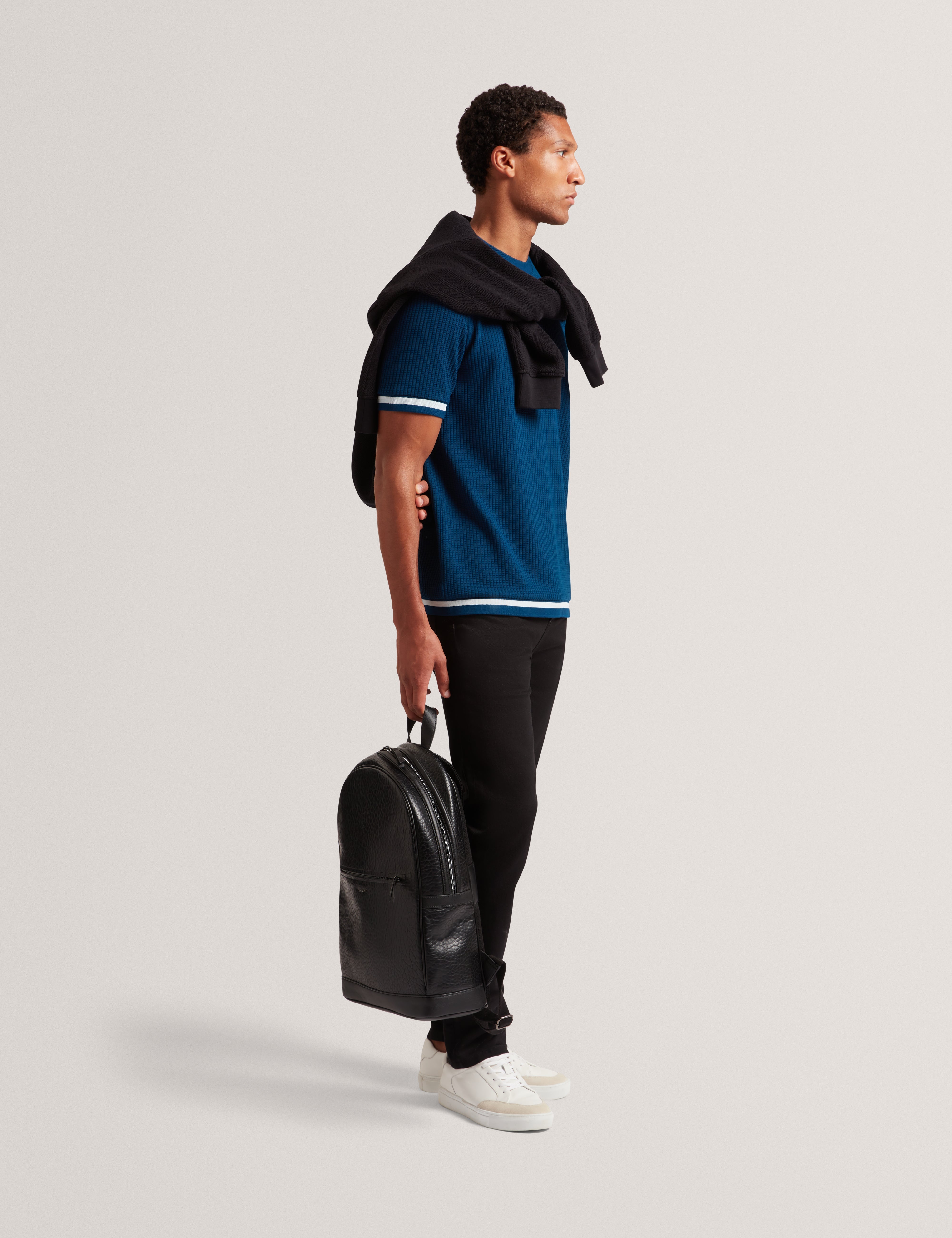 Periin Pebbled Pu Backpack Black