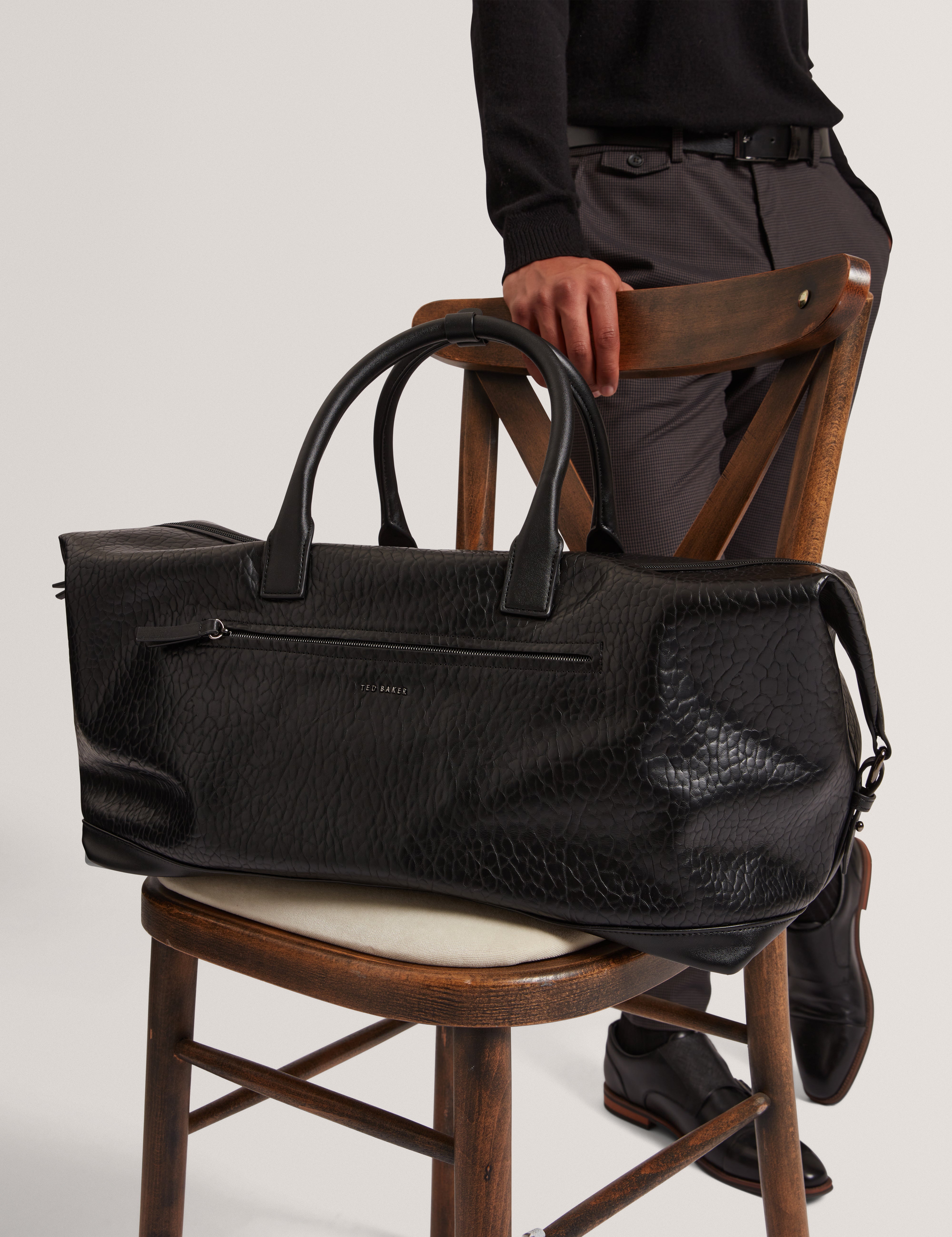 Persie Pebbled Pu Holdall Black