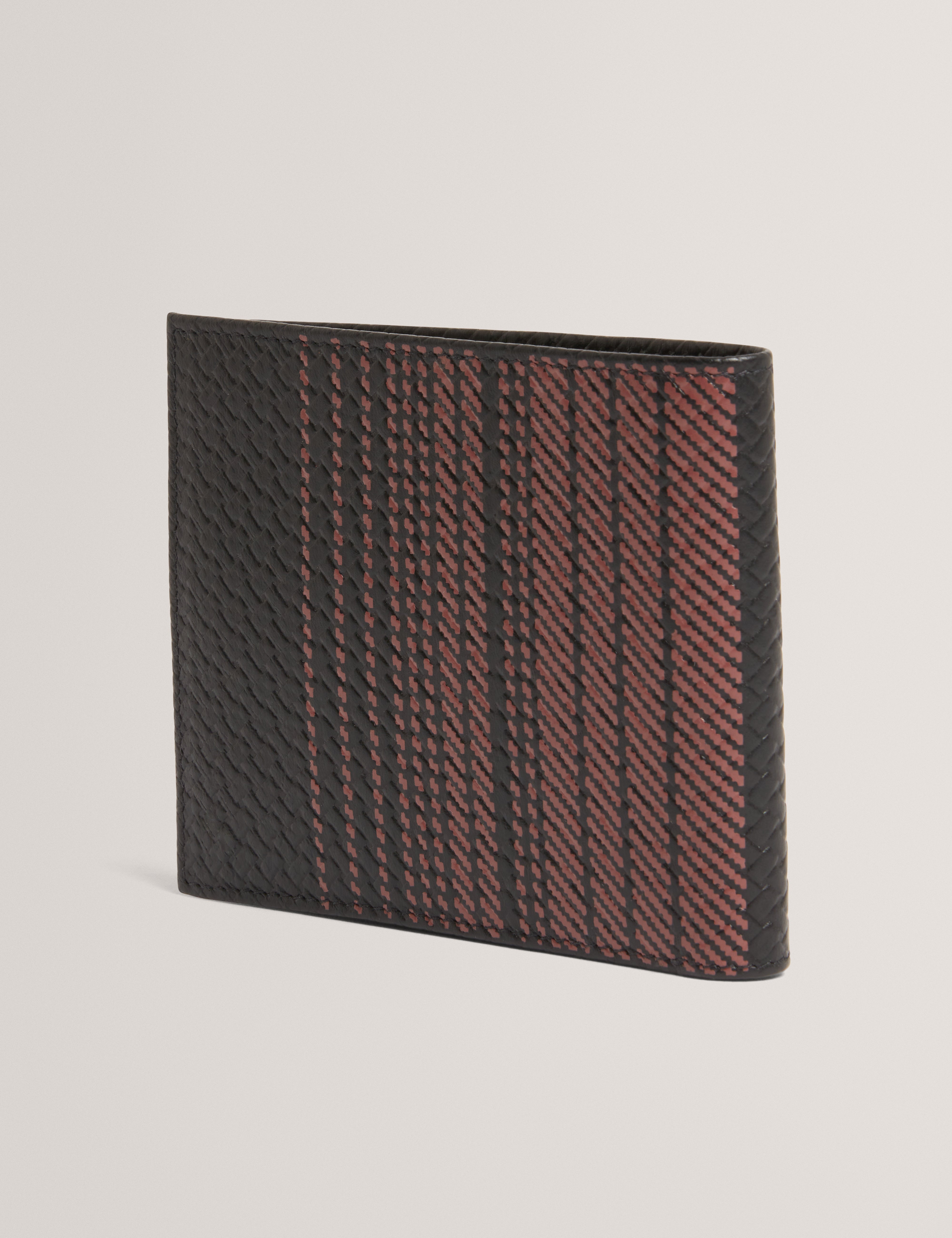 واتس محفظة جلدية سوداء بنمط منسوج