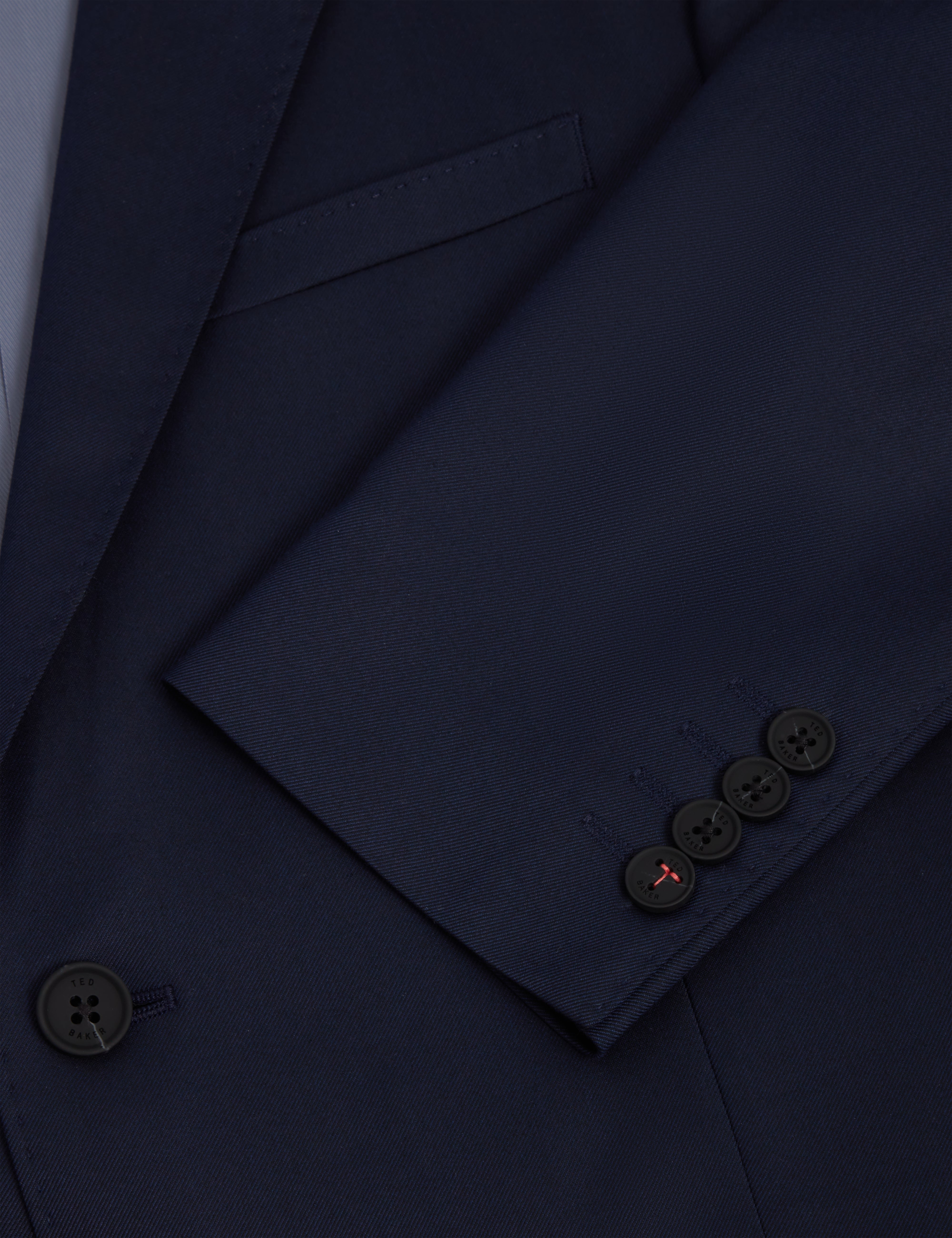 Saisonj Slim Fit Wool Blend Suit Blazer With Str Navy