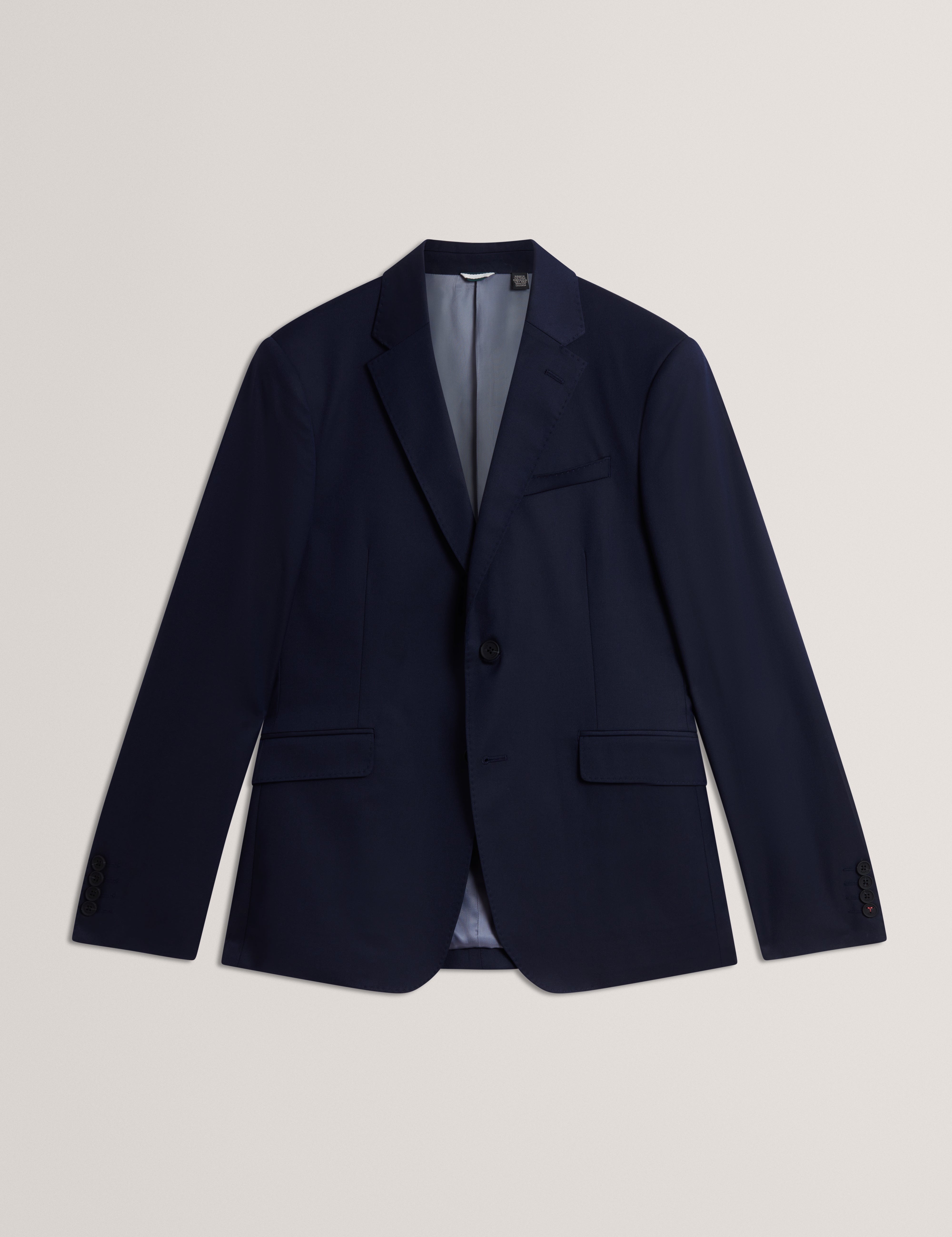 Saisonj Slim Fit Wool Blend Suit Blazer With Str Navy