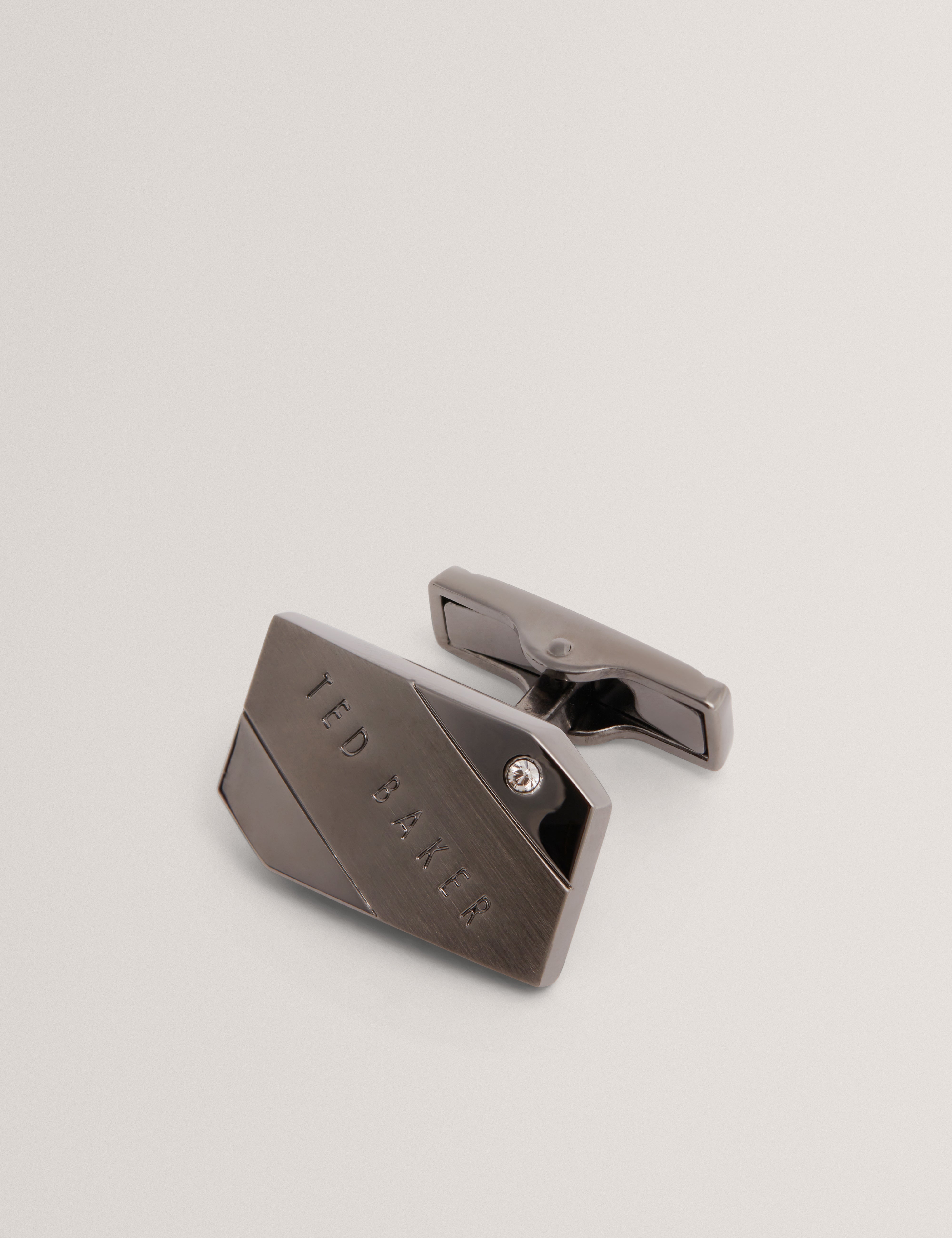 Criis Brushed Metal Cufflinks Gunmetal
