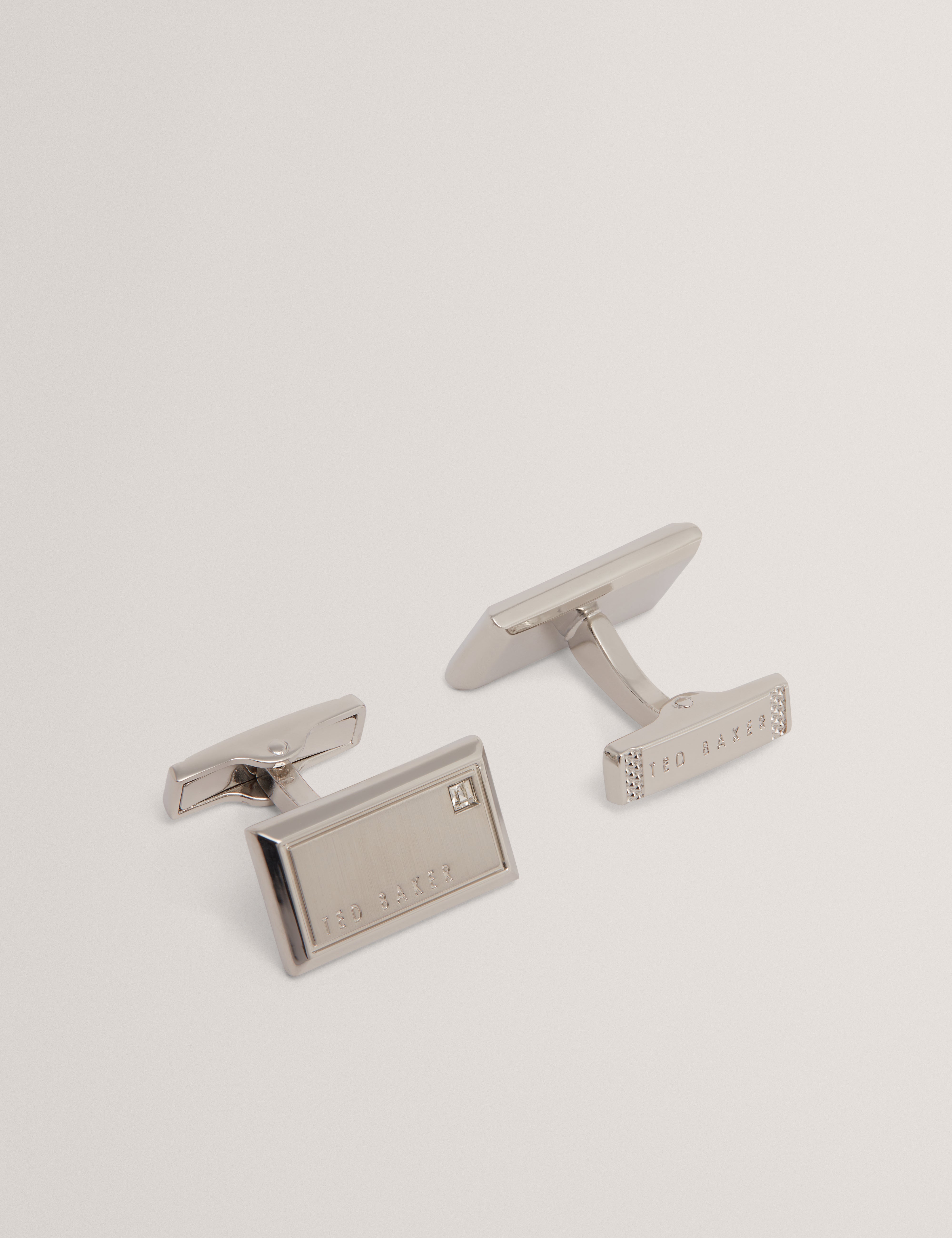 Kristol Brushed Metal Cufflinks Silver