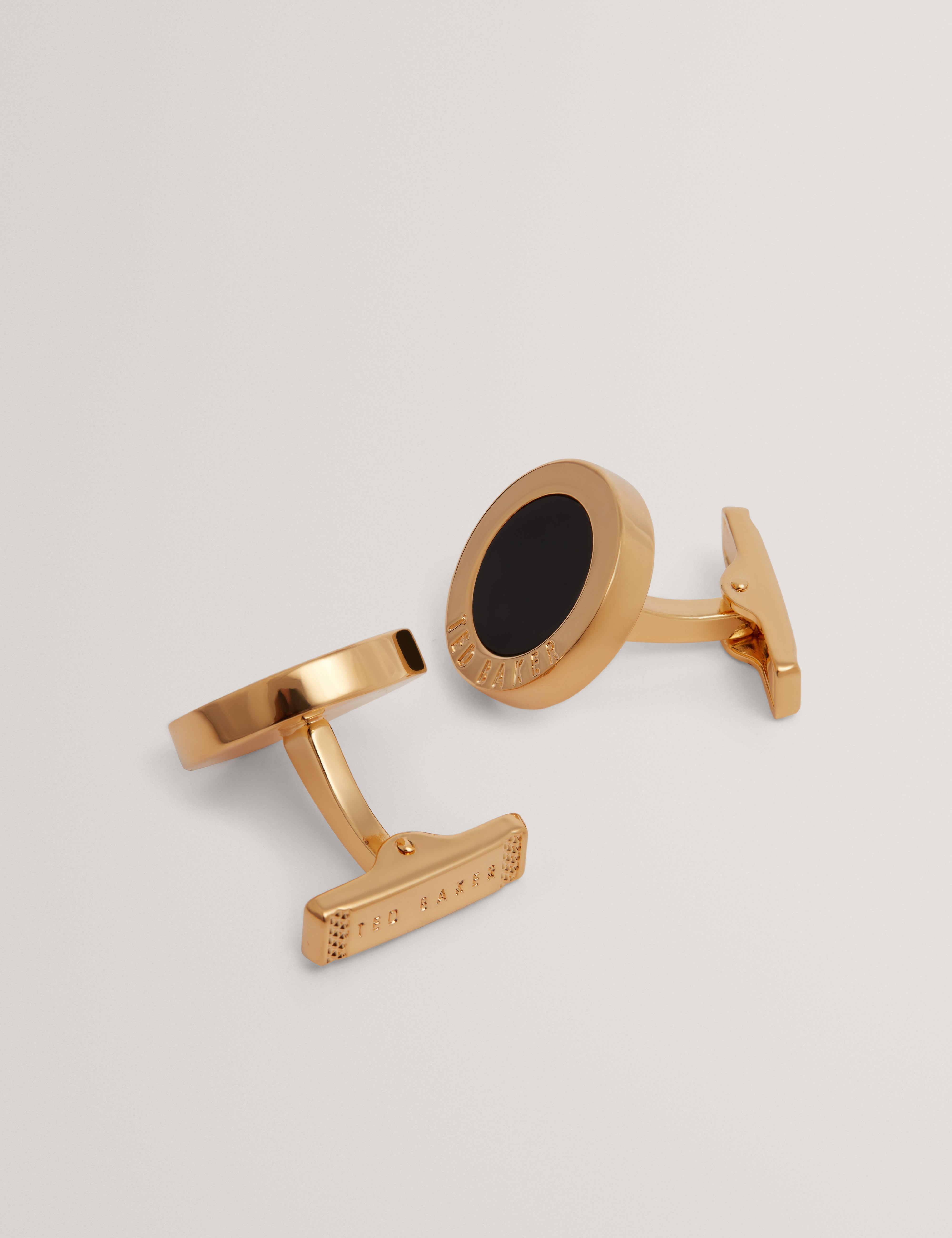 Coopers Round Epoxy Cufflinks Gold
