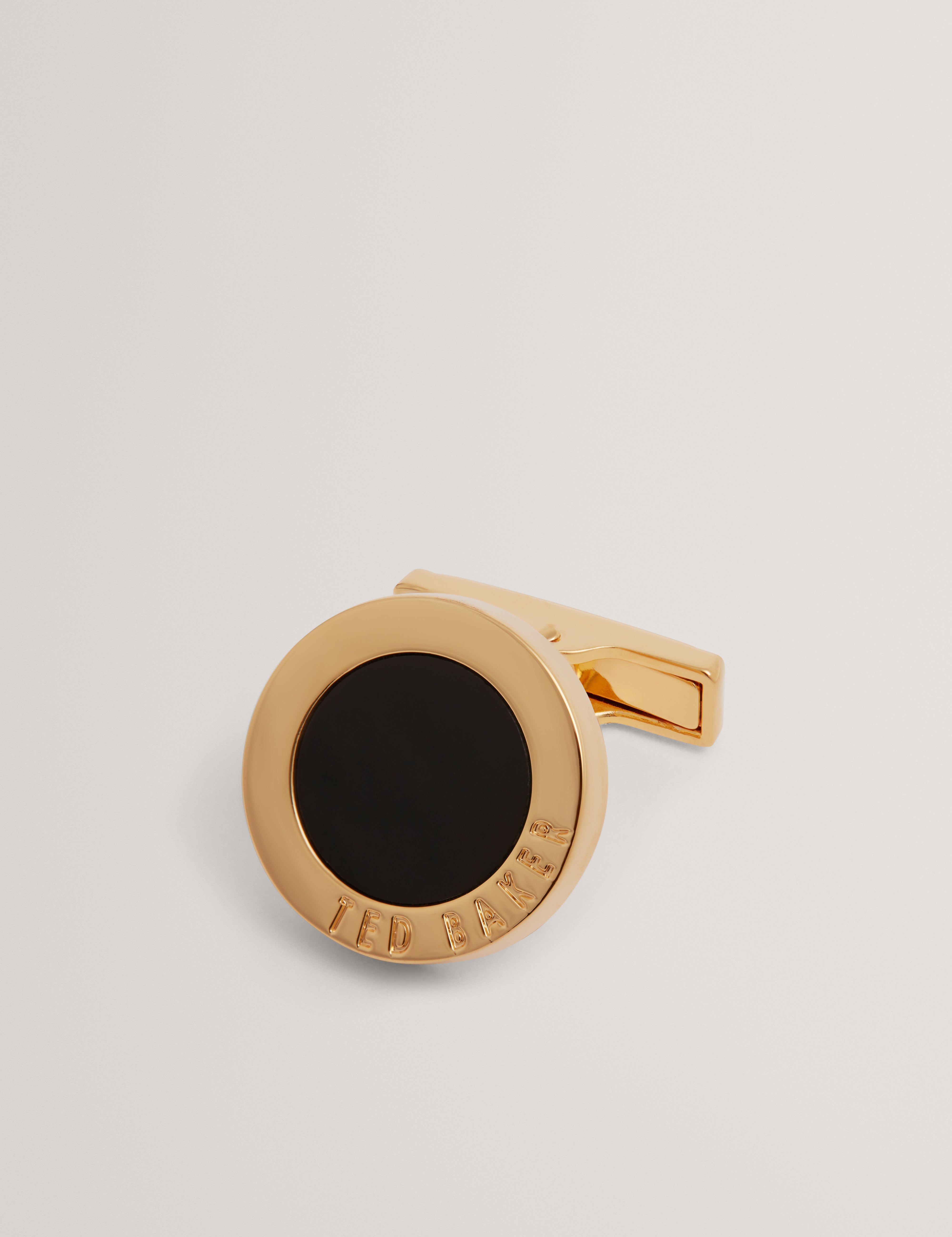 Coopers Round Epoxy Cufflinks Gold