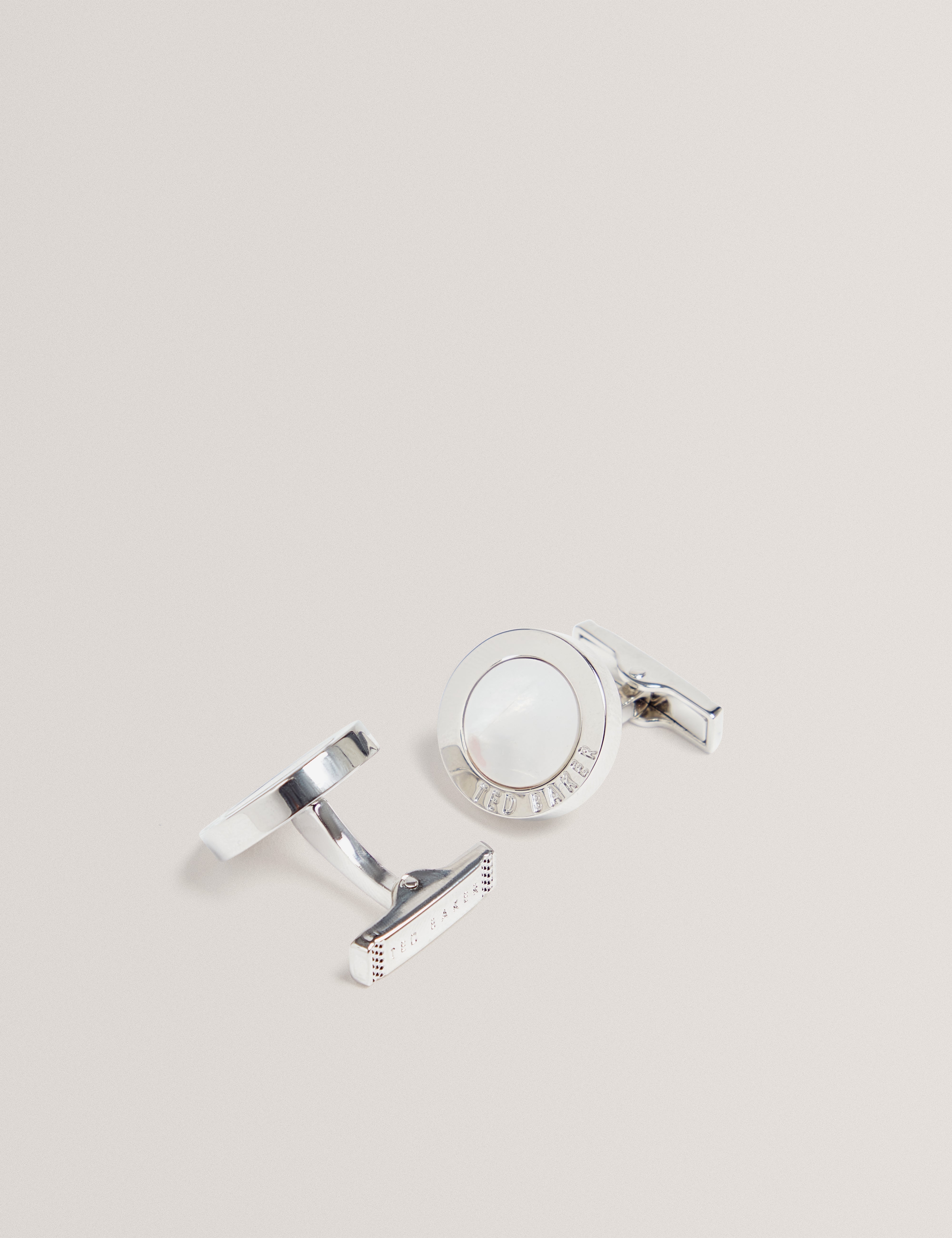 Coopers Round Epoxy Cufflinks Silver