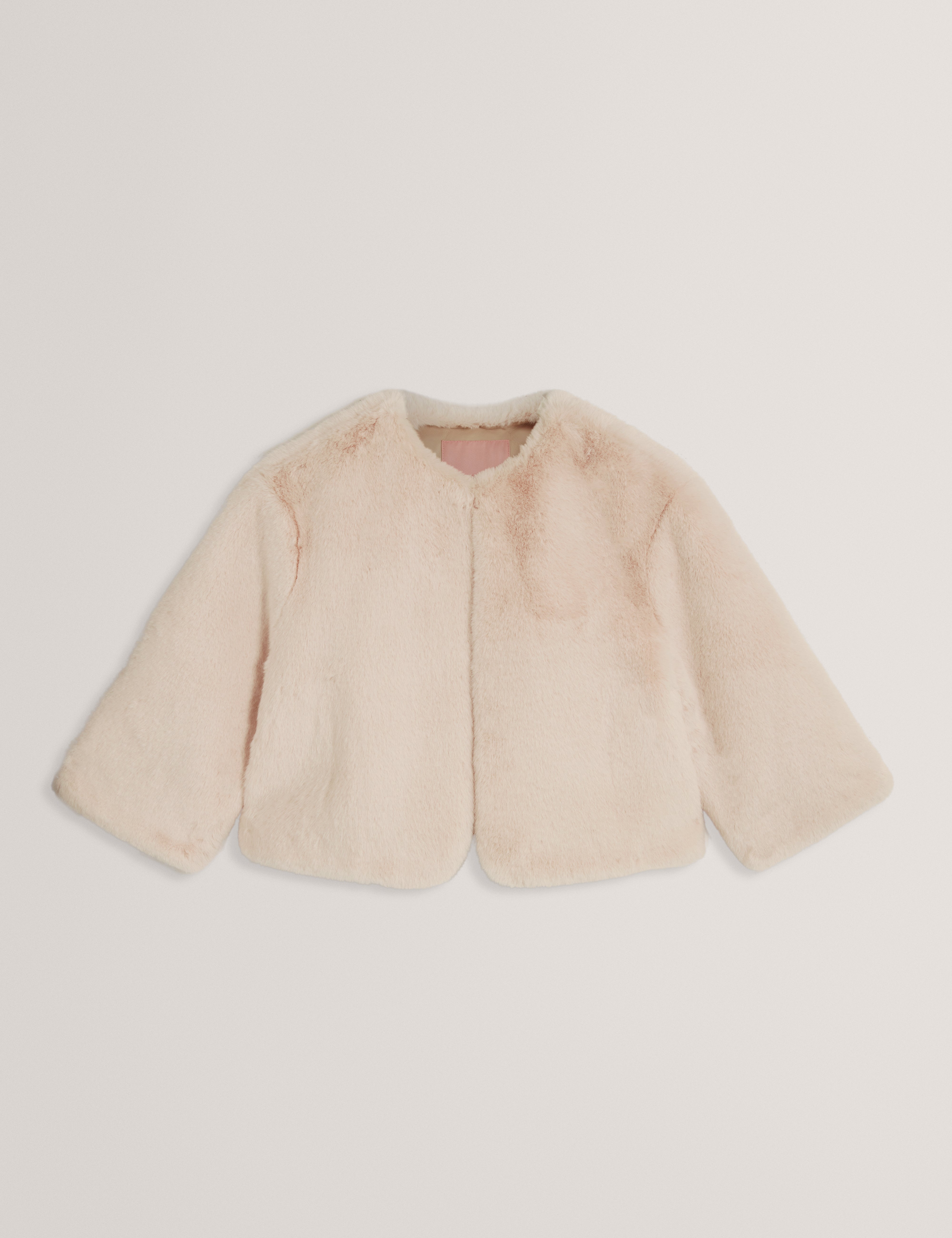 Primmra Cropped Faux Fur Jacket Nat-Ivory