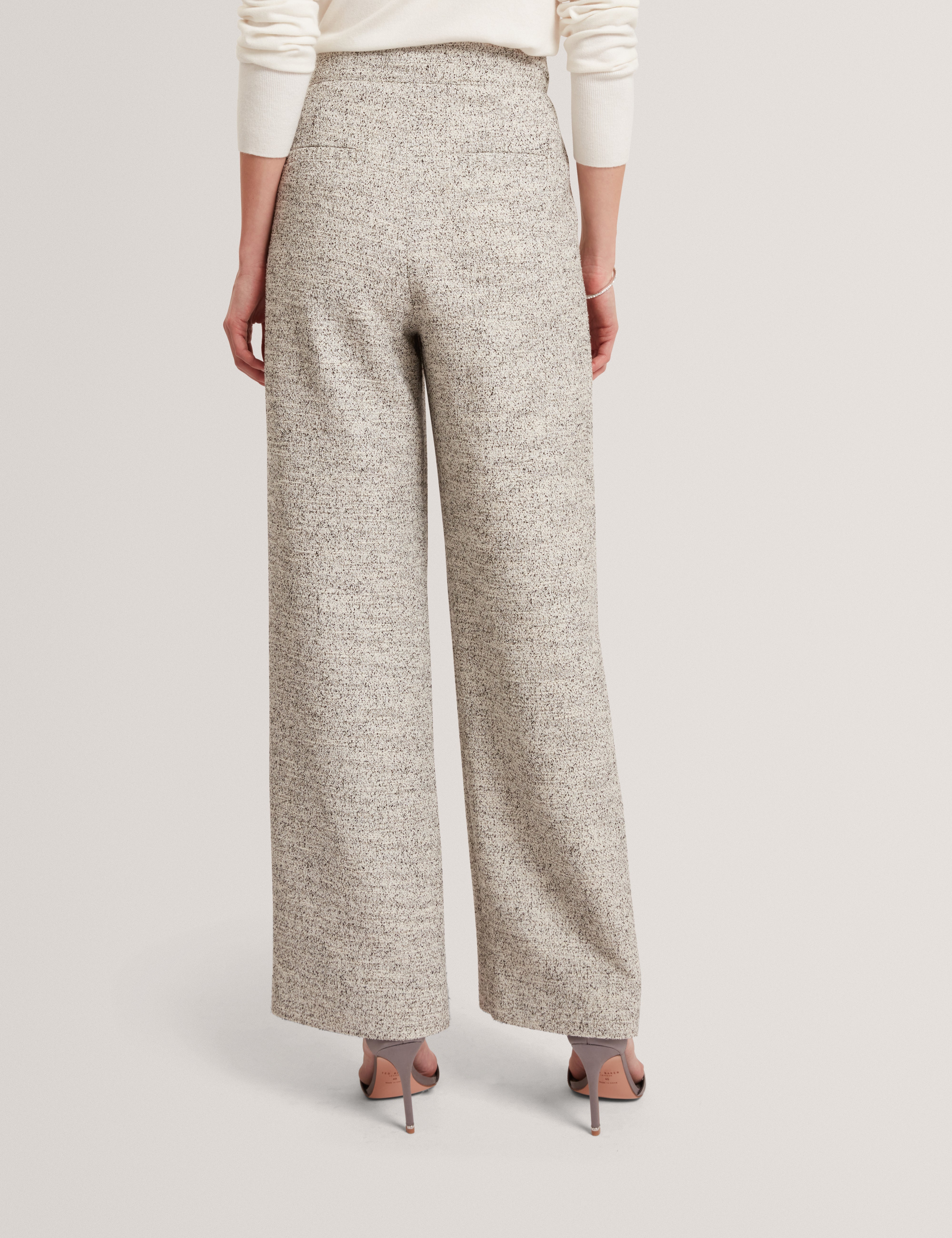 Ekaat Tailored Boucle Wide Leg Trouser Ivory
