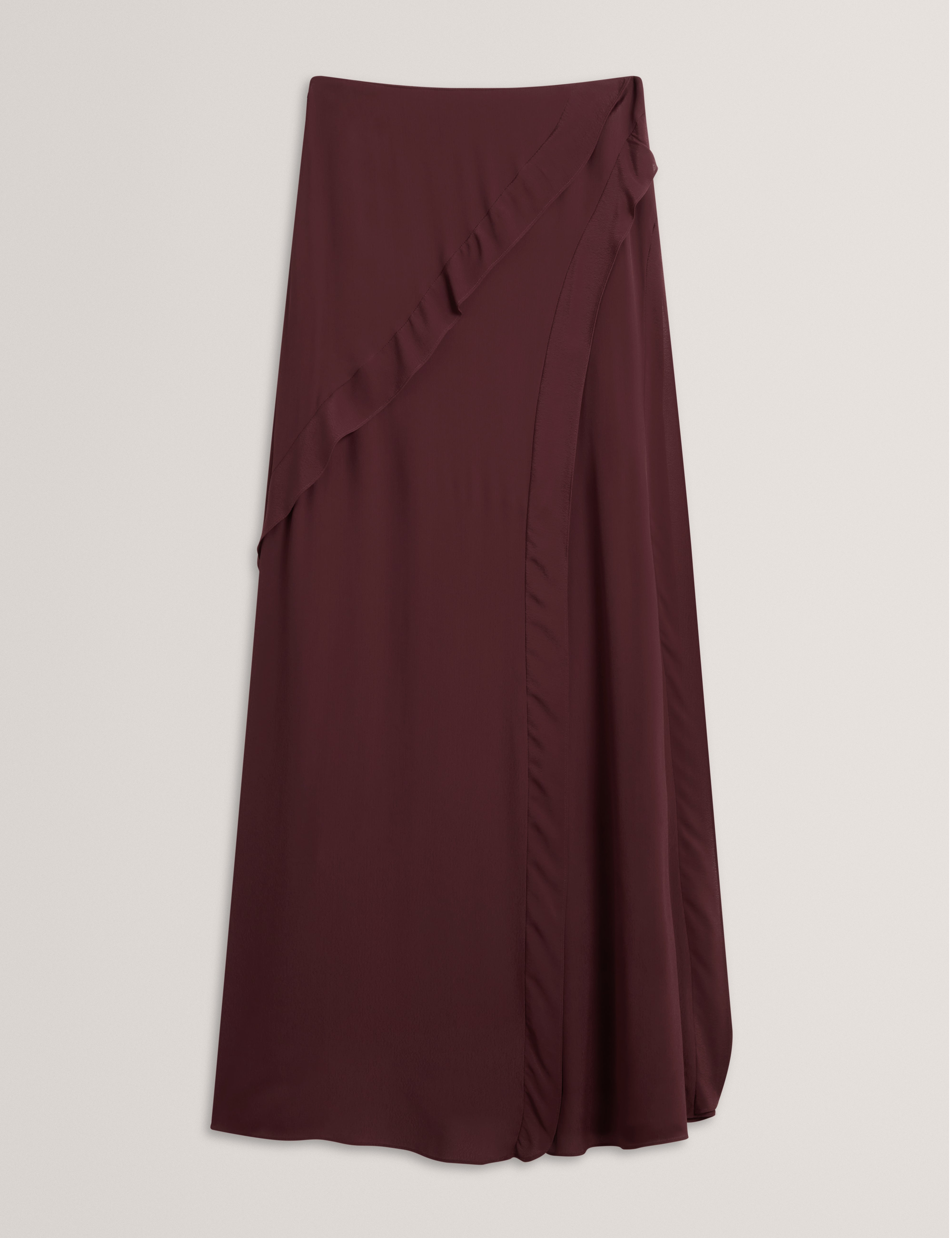 Tylda Frill Detail Maxi Skirt Oxblood