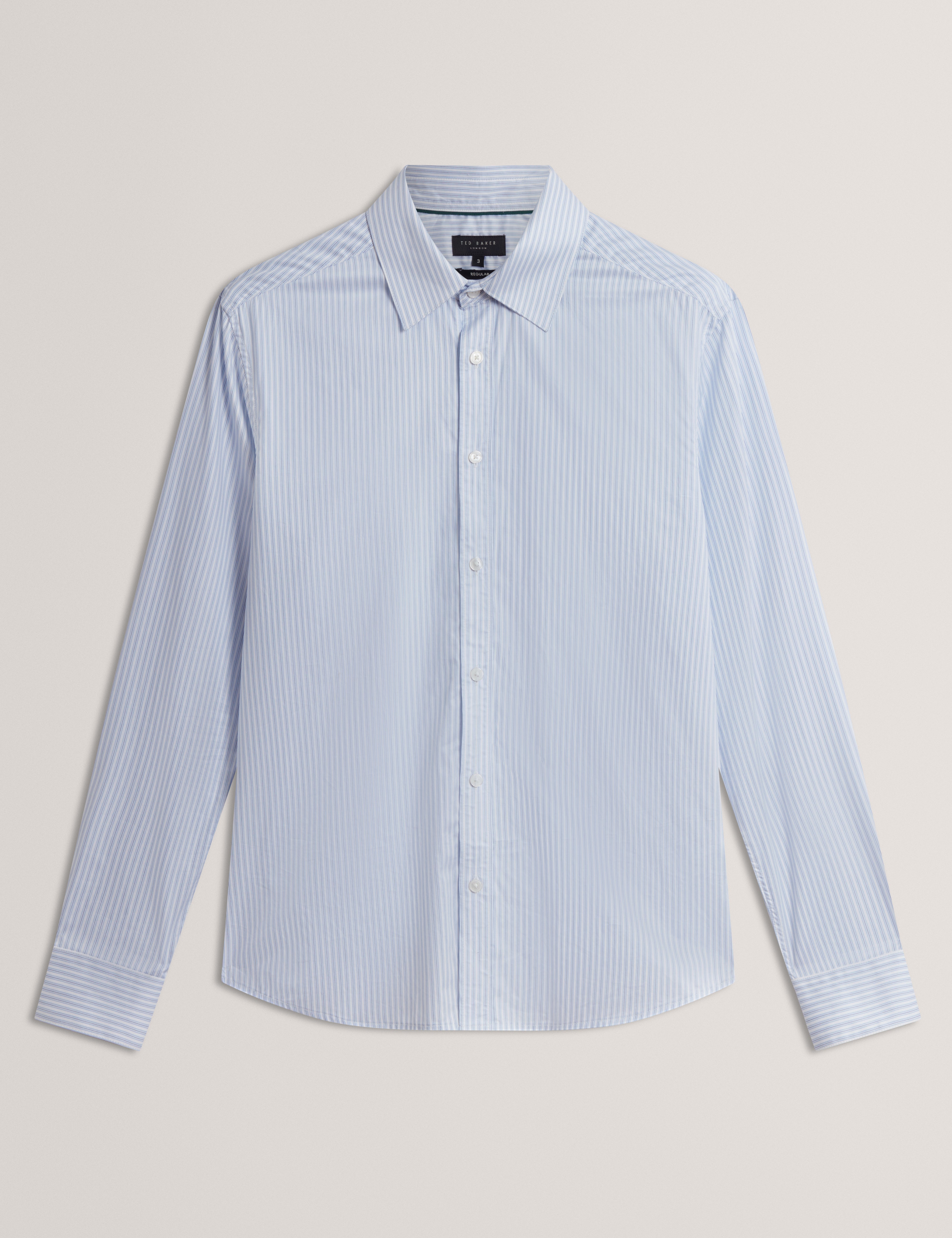 سوهو قميص مخطط بأكمام طويلة لون أزرق فاتح