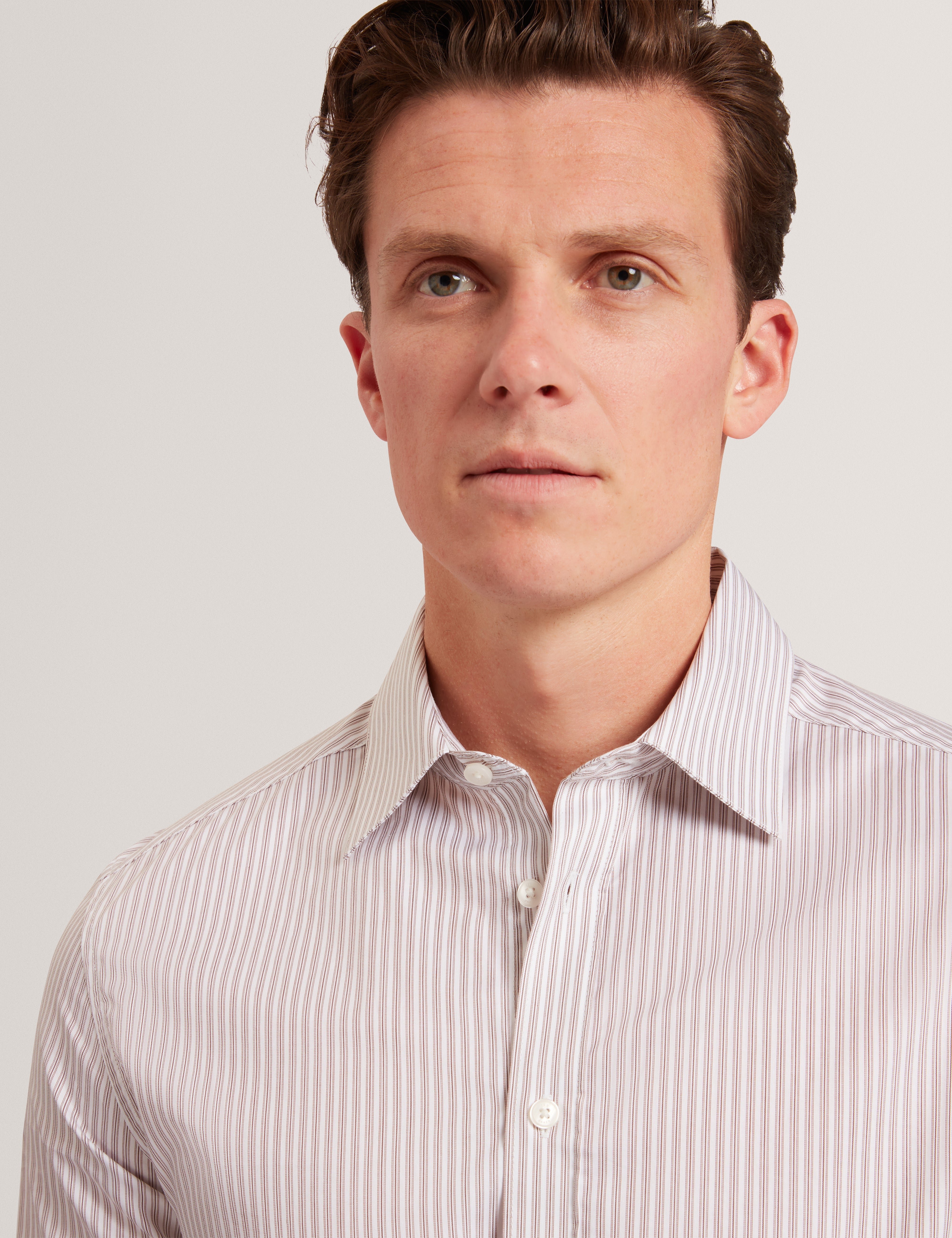 Sohoe Long Sleeve Regular Fit Striped Shirt Taupe