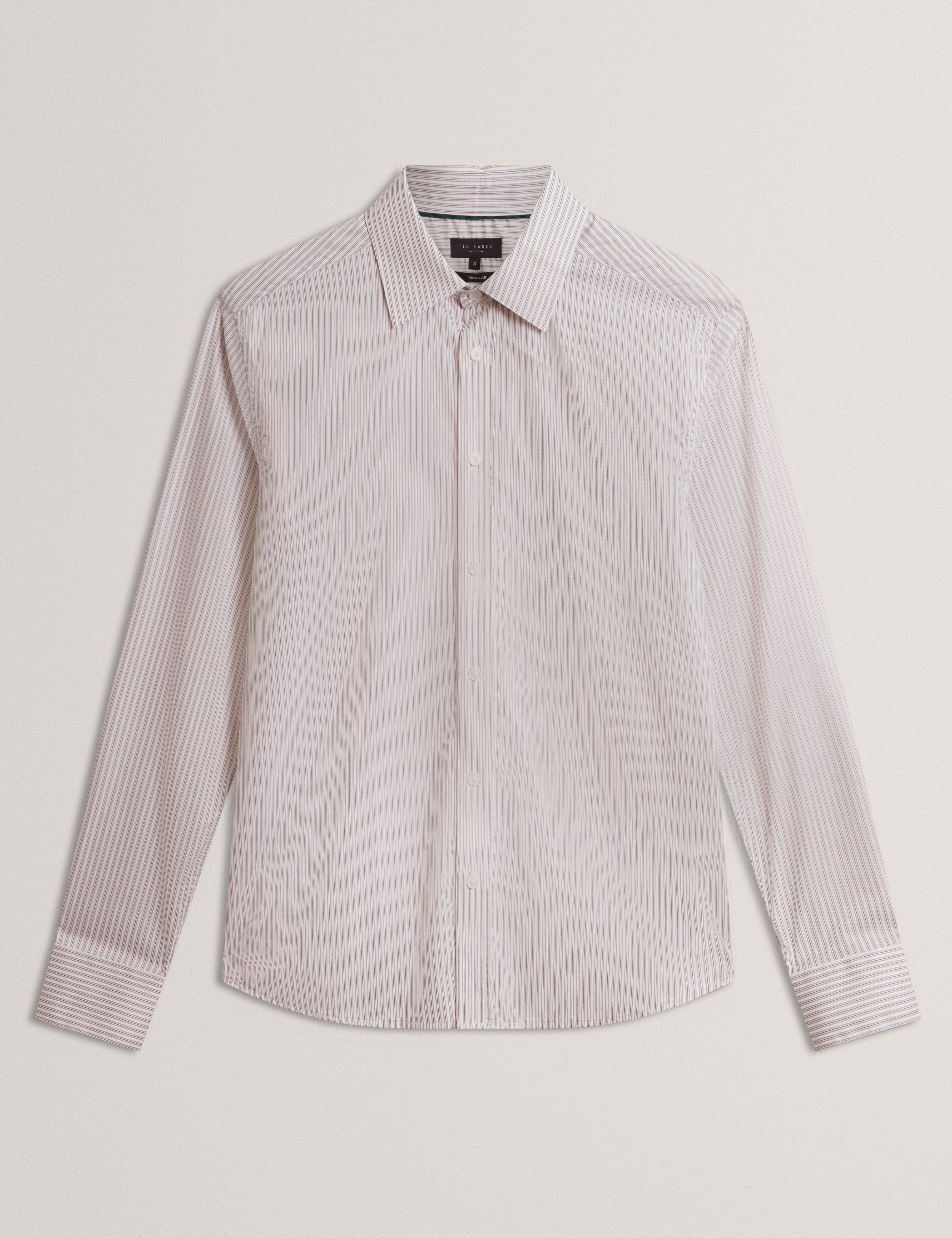 Sohoe Long Sleeve Regular Fit Striped Shirt Taupe