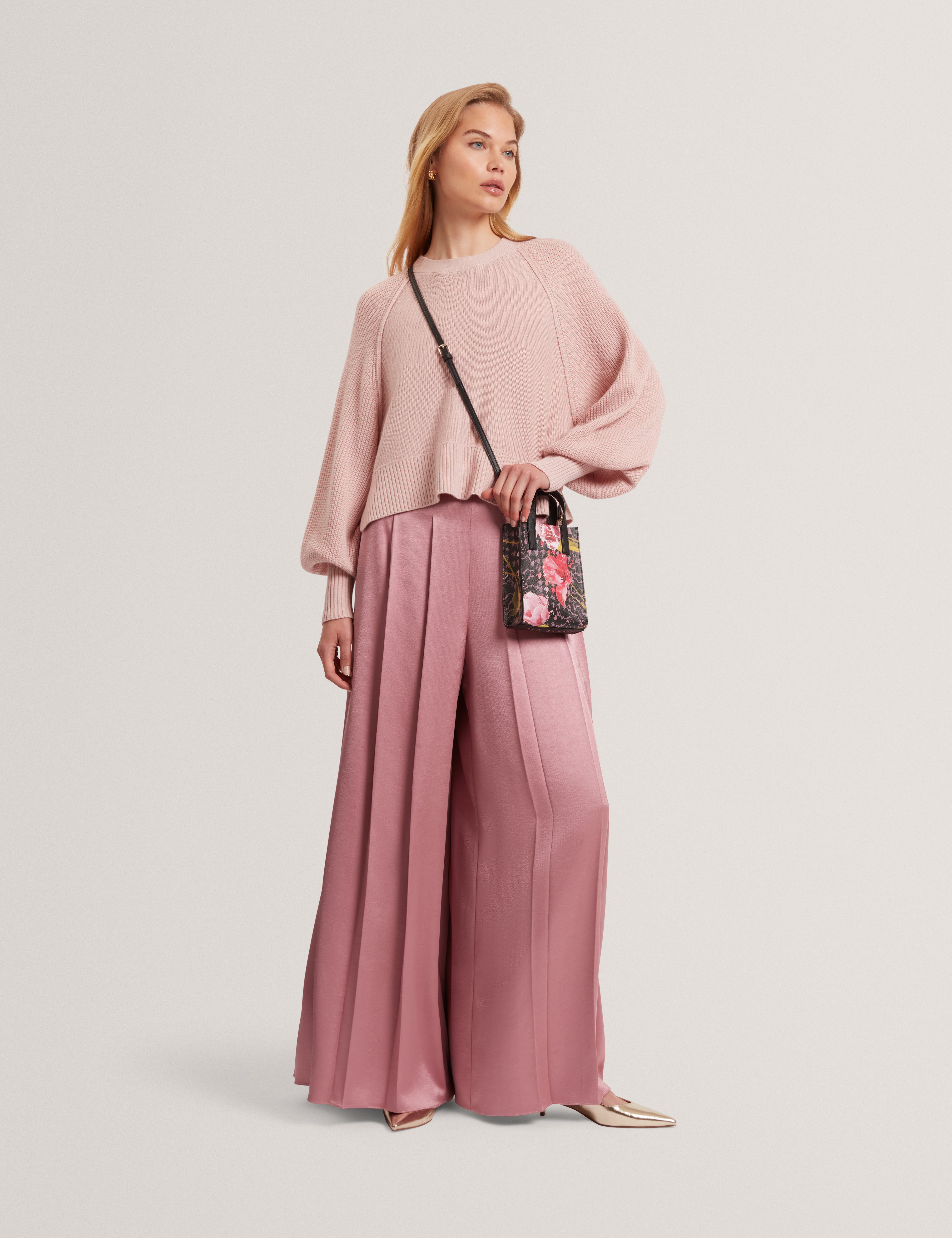 Vicckii Crew Neck Knitted Jumper Pl-Pink
