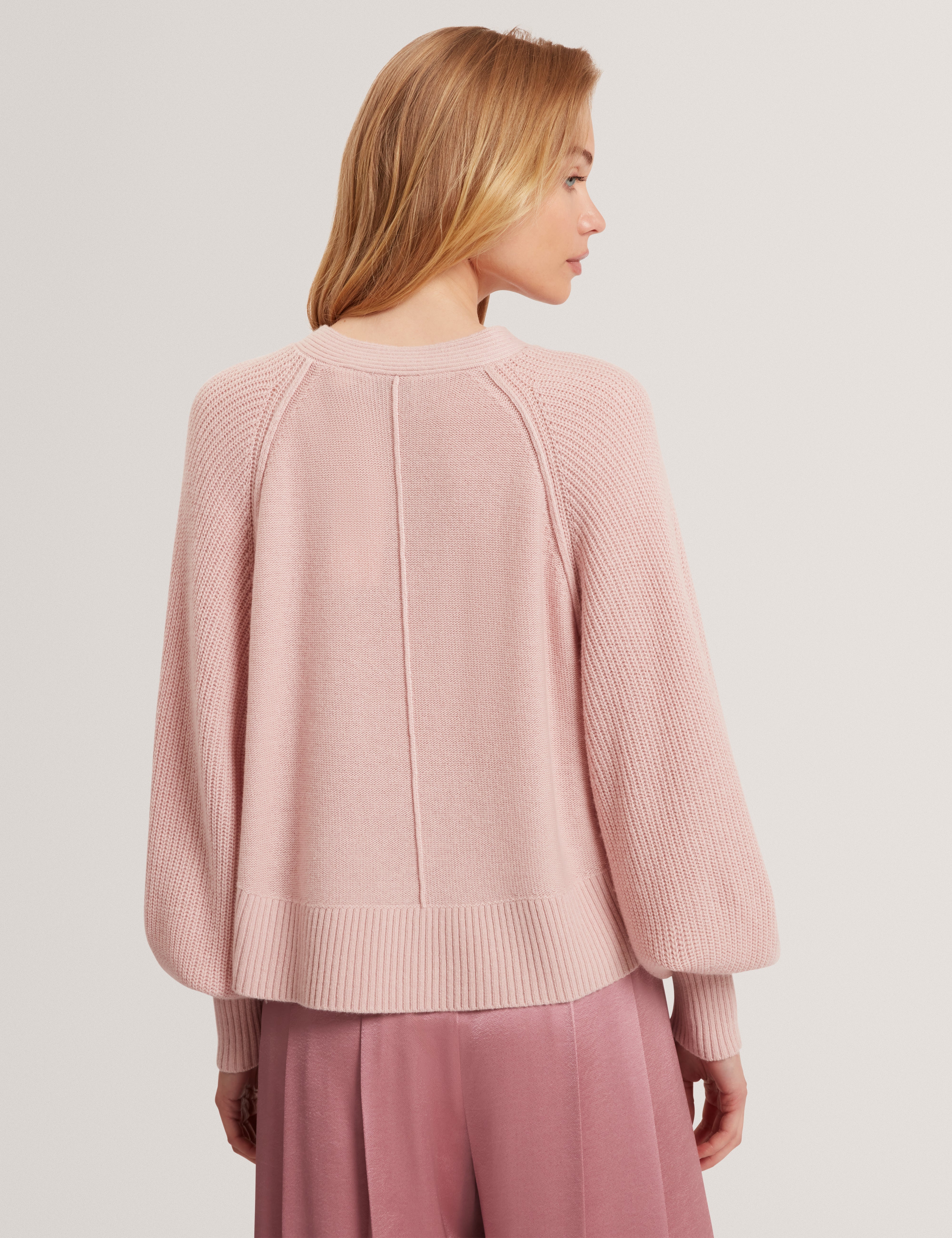 Vicckii Crew Neck Knitted Jumper Pl-Pink
