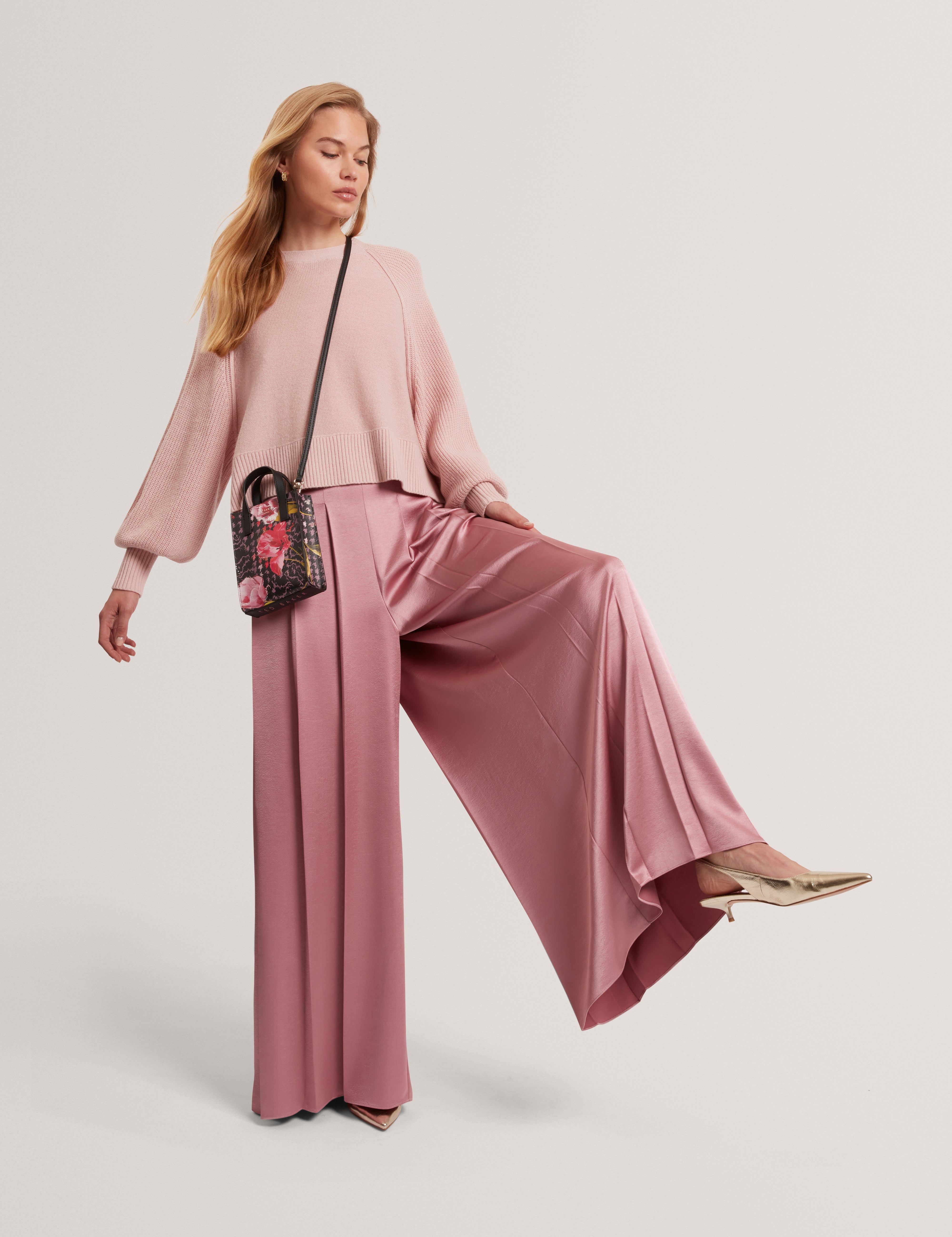 Vicckii Crew Neck Knitted Jumper Pl-Pink