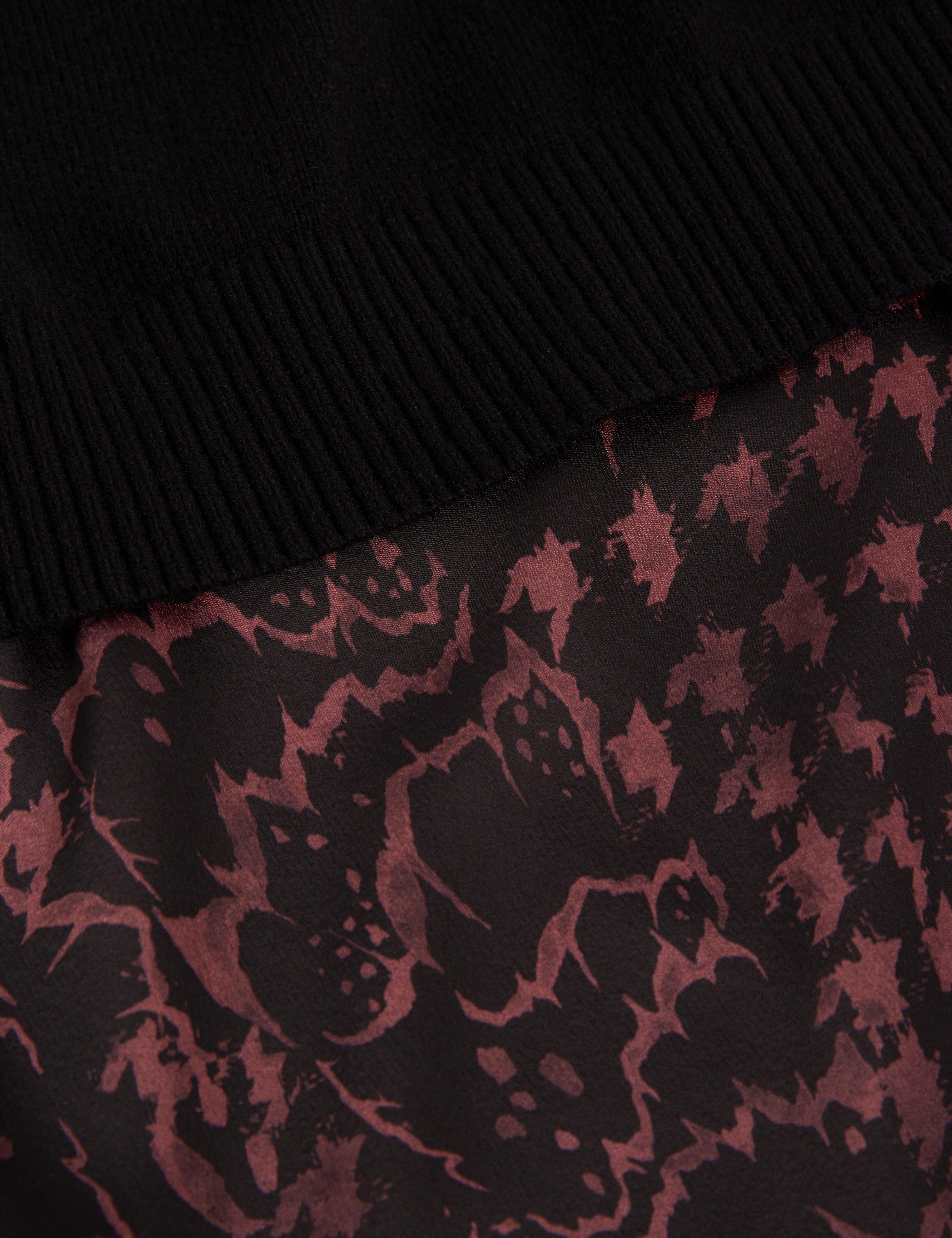 Kaatyy Knitted Jumper With Printed Slip Dress Black