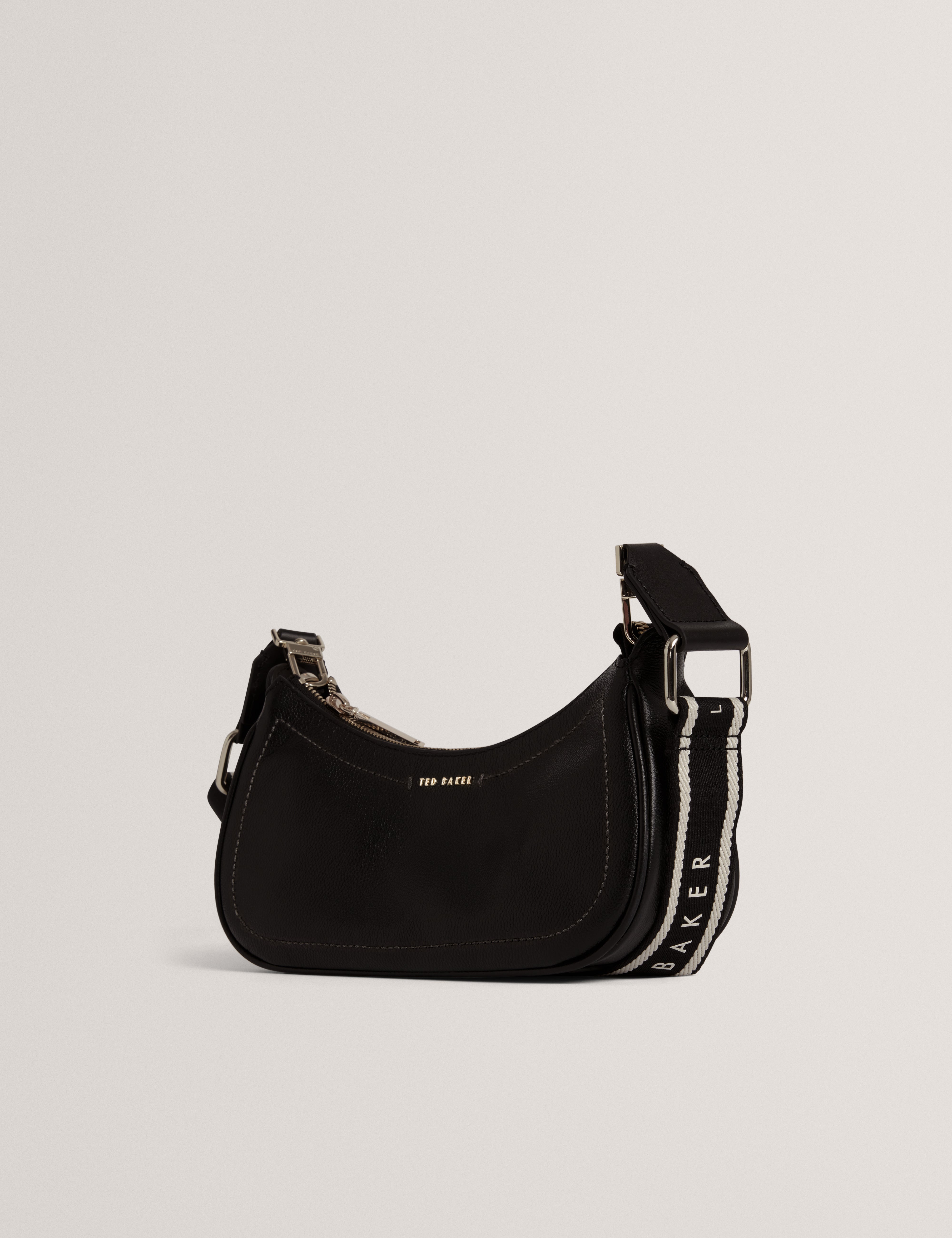 لارنا حقيبة كتف سوداء صغيرة من الجلد