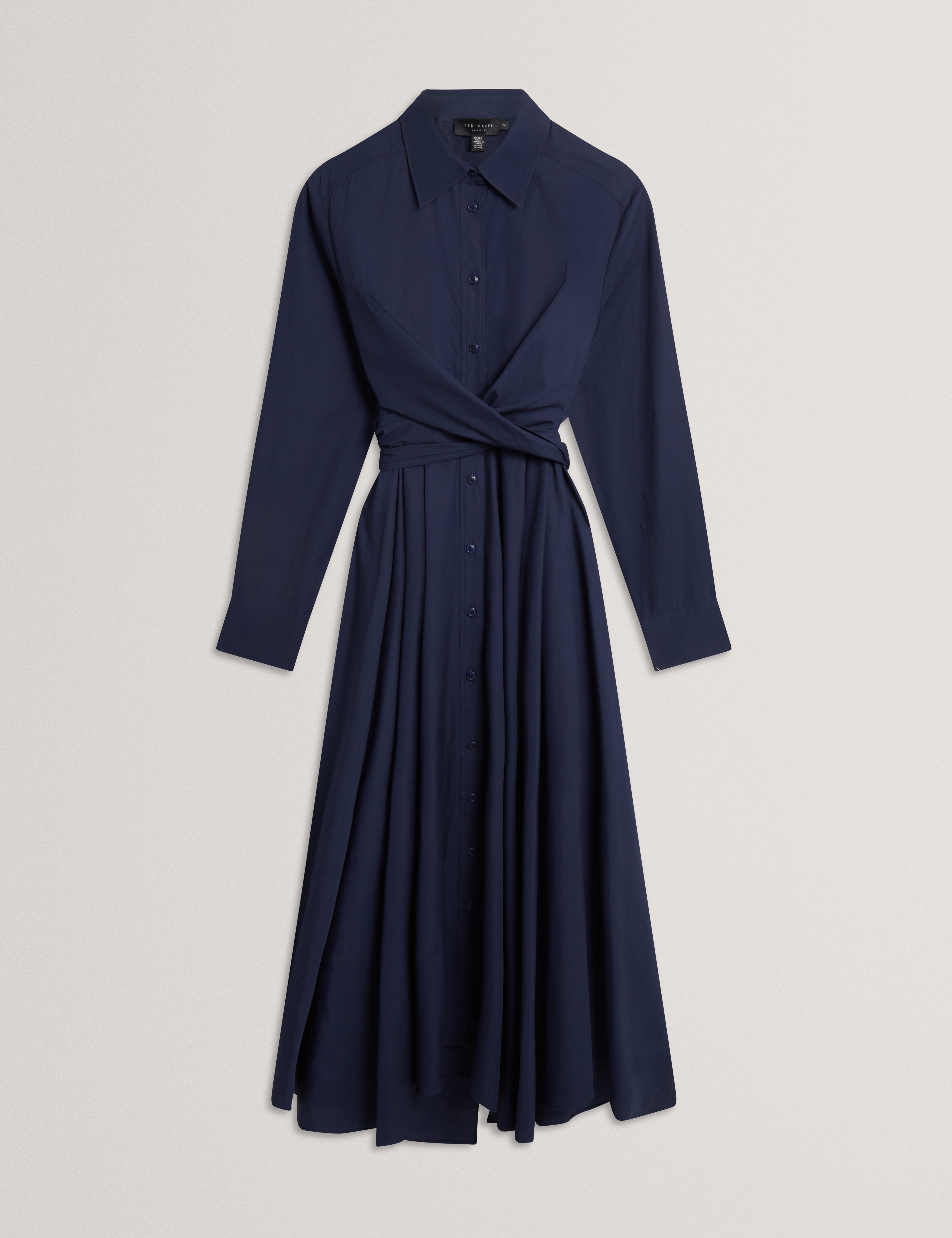 إليسيا فستان ميدي بقصة ملفوفة لون كحلي