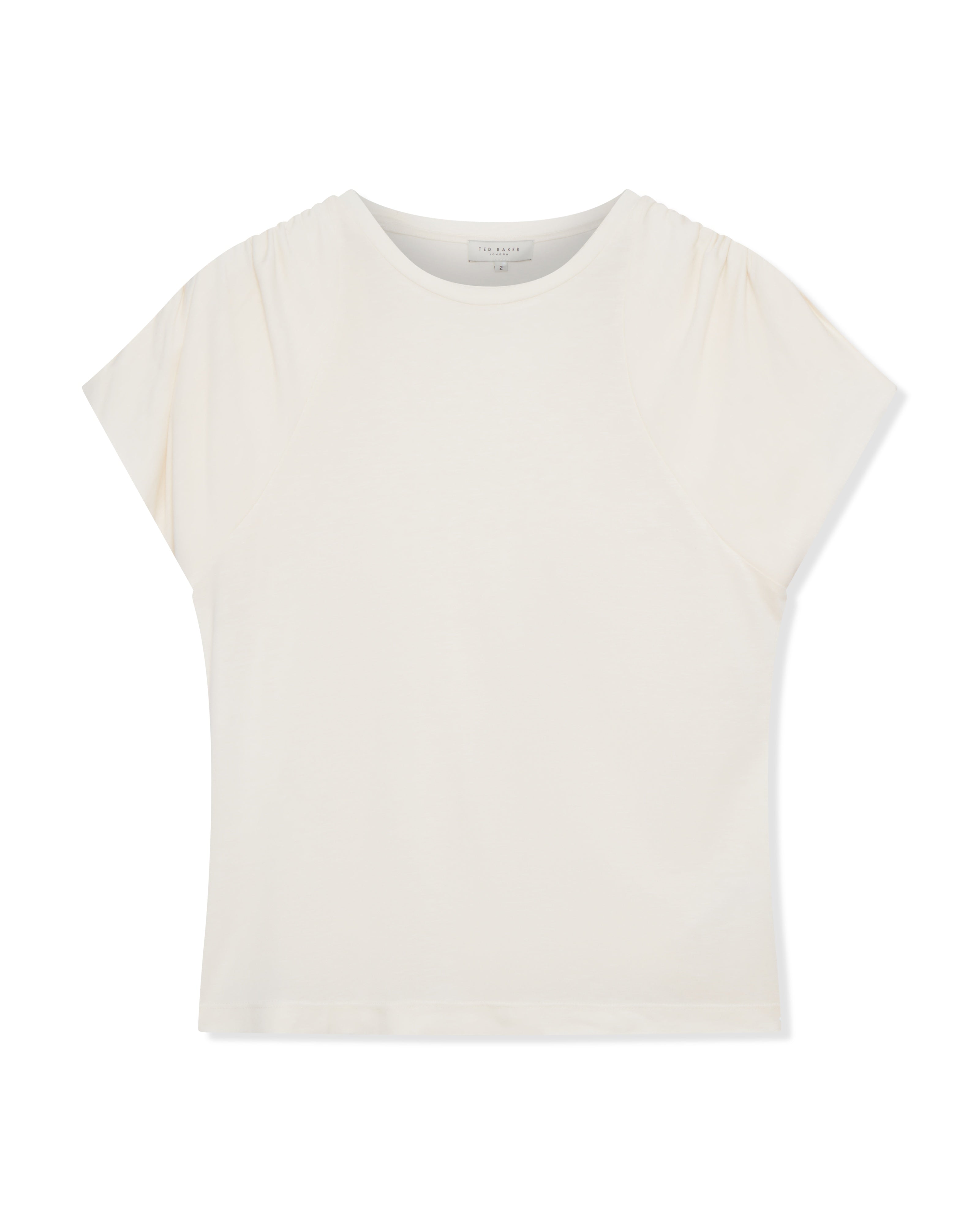 تي شيرت Elmie Gather Shoulder Detail أبيض