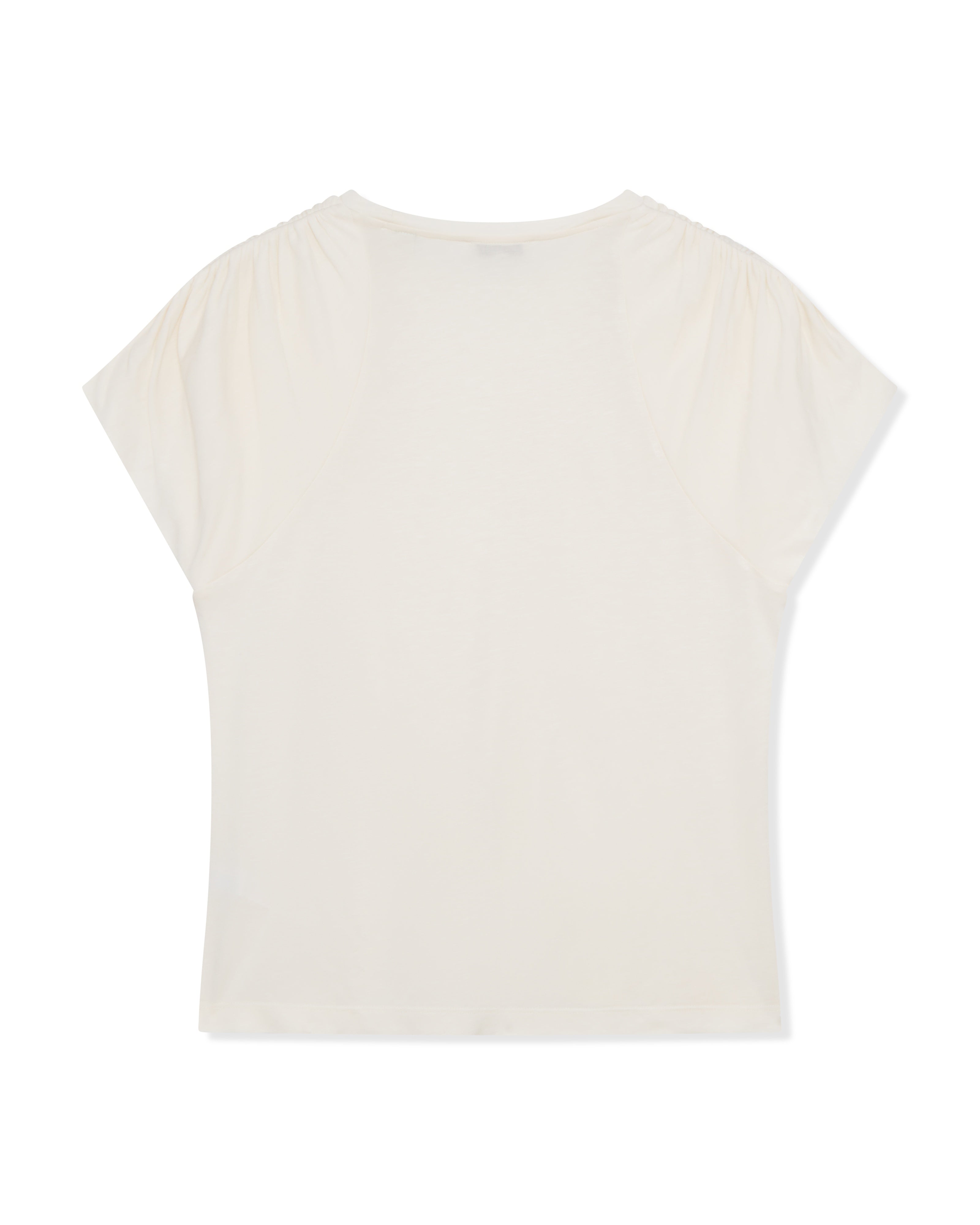 تي شيرت Elmie Gather Shoulder Detail أبيض