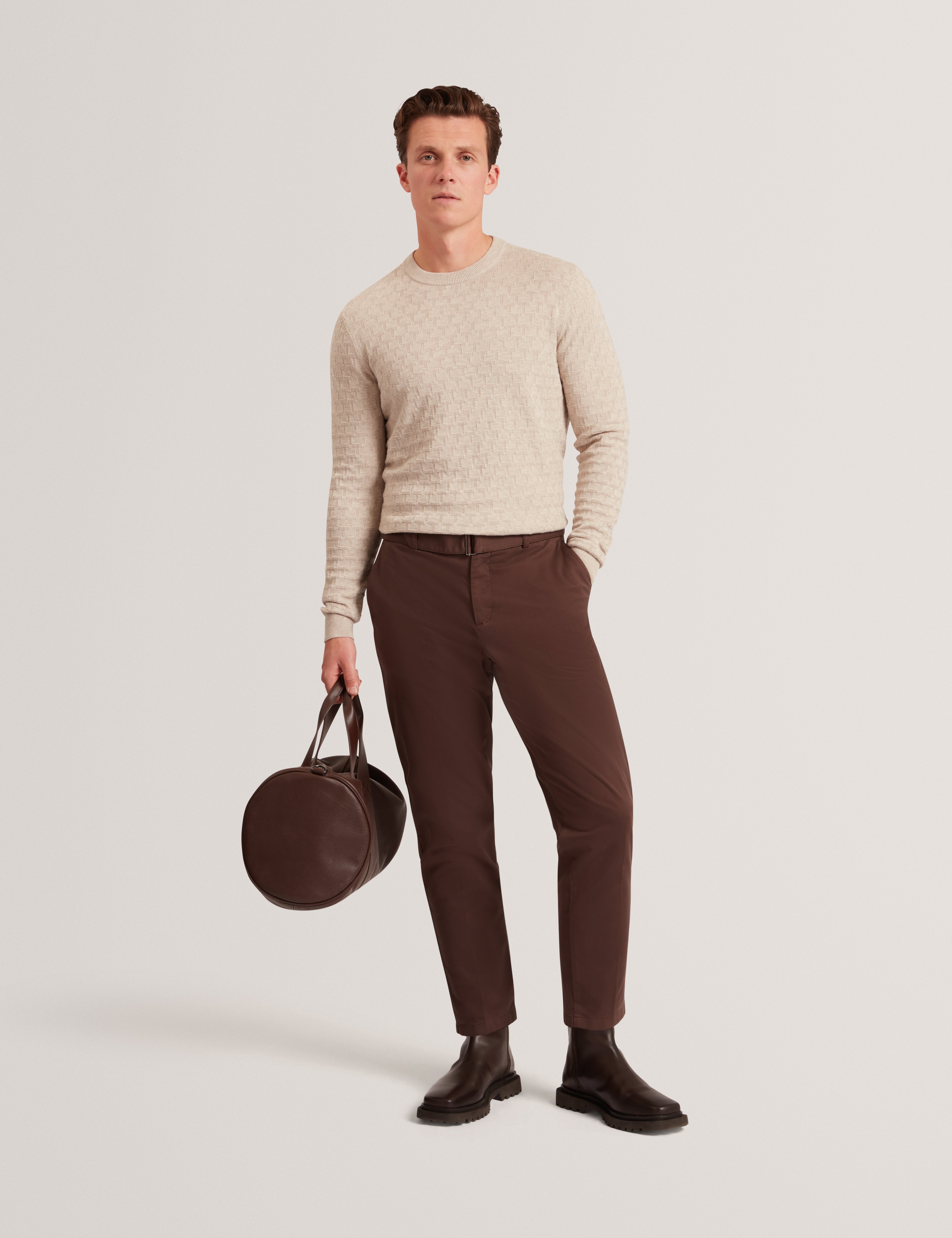 Sainsy T Stitch Crew Neck Natural