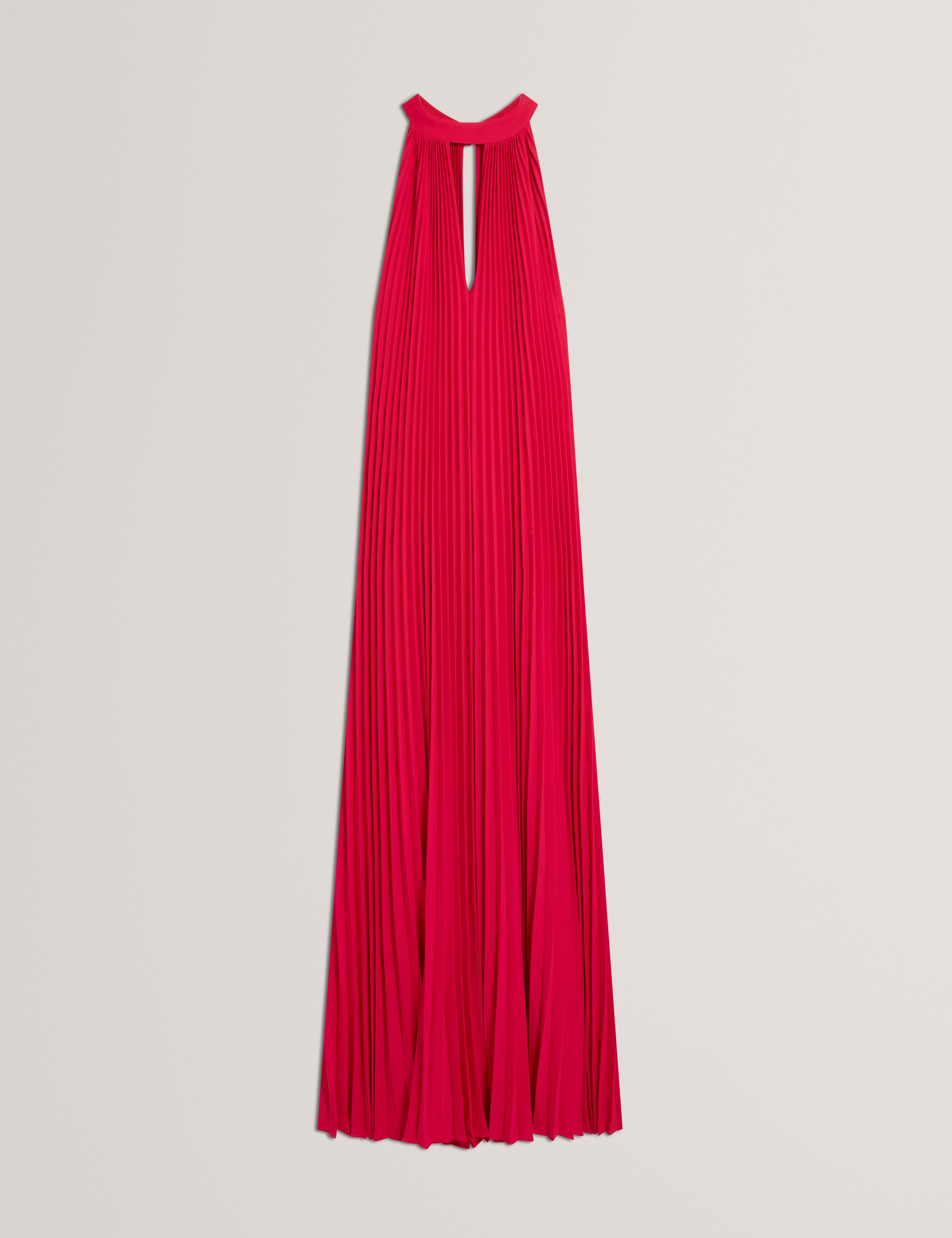 Akala Pleated V-Neck Sleeveless Maxi Dress Fuchsia