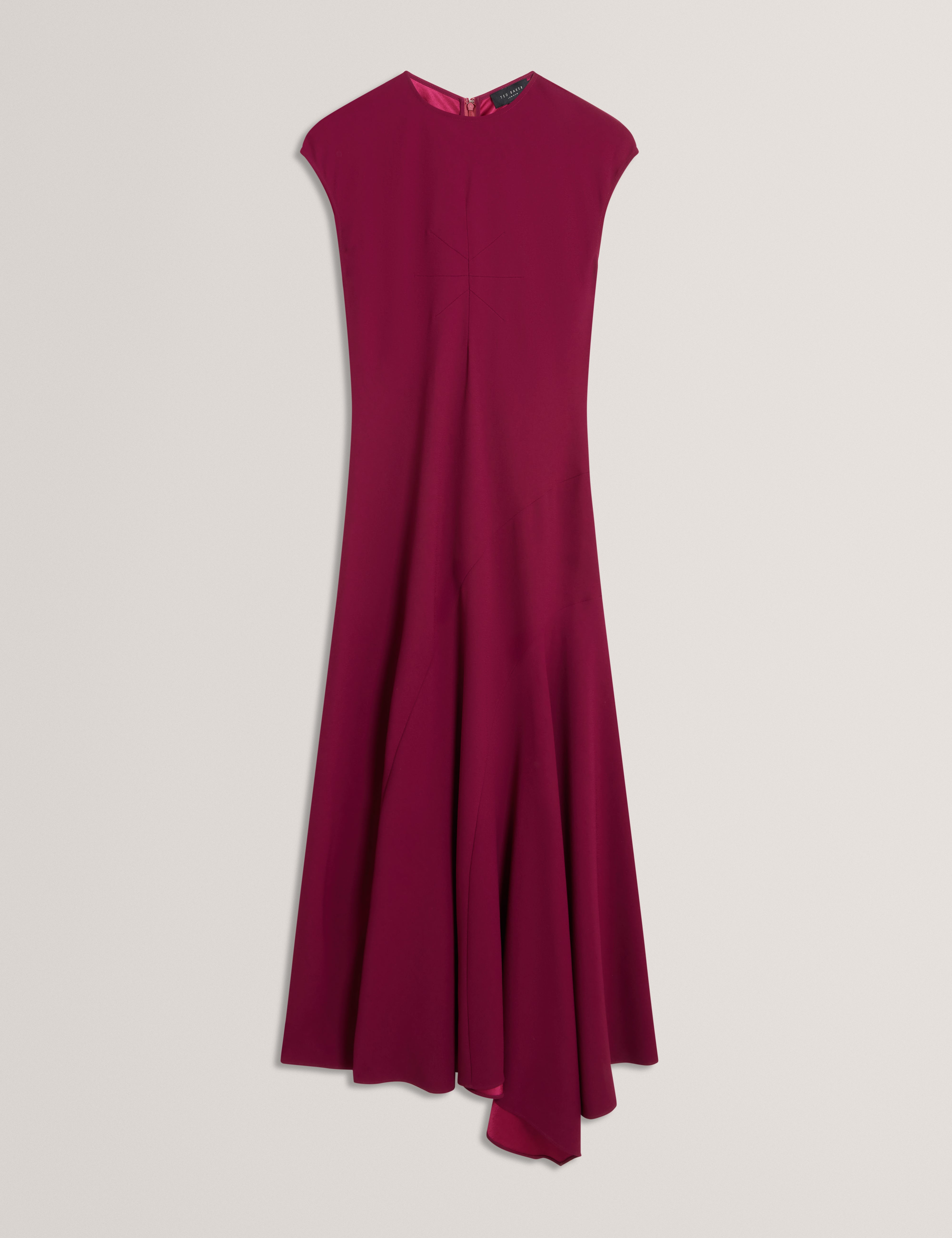 إسبارتا فستان ميدي بدون أكمام لون أرجواني داكن