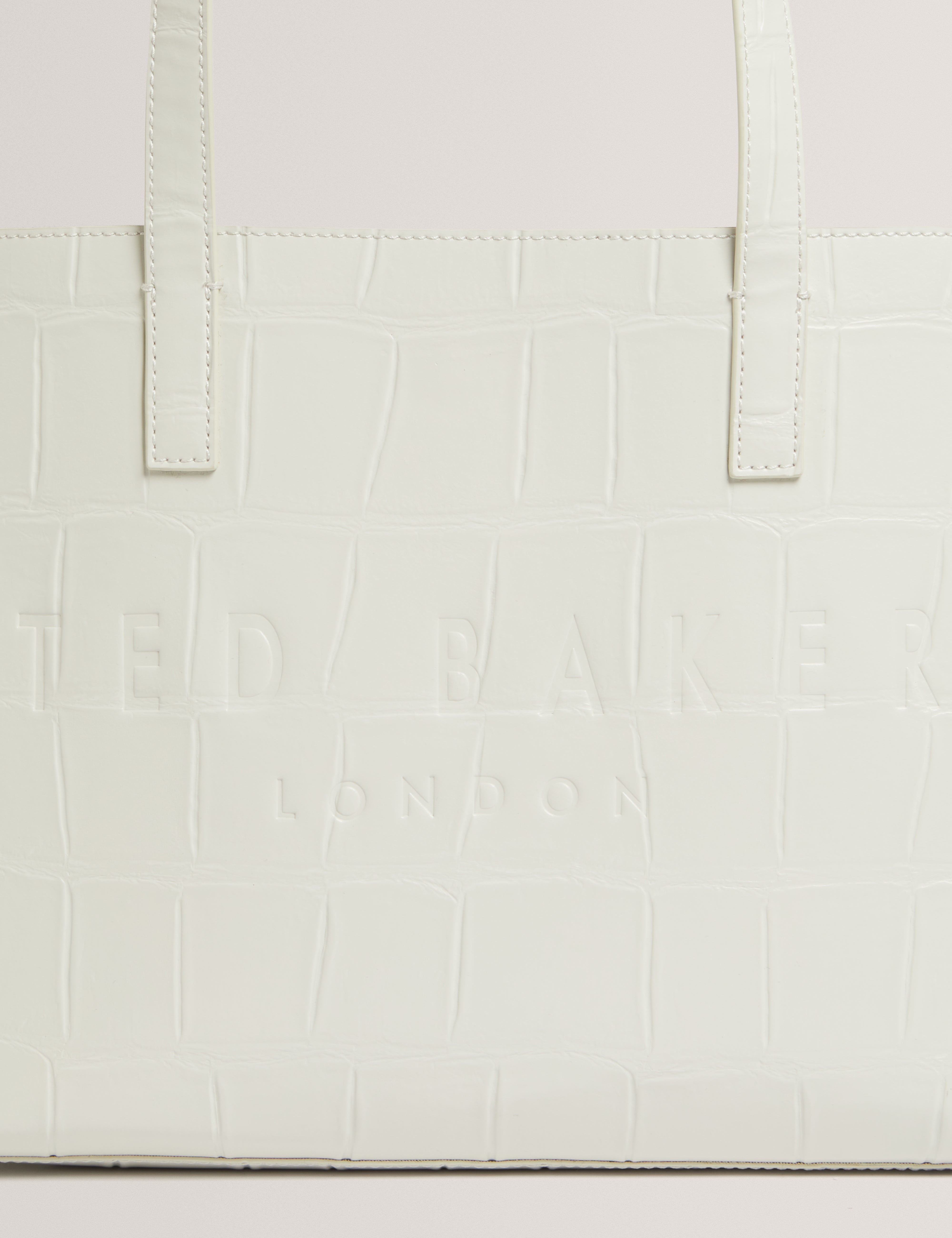 Croccon Croc Effect Large Icon Bag Ivory