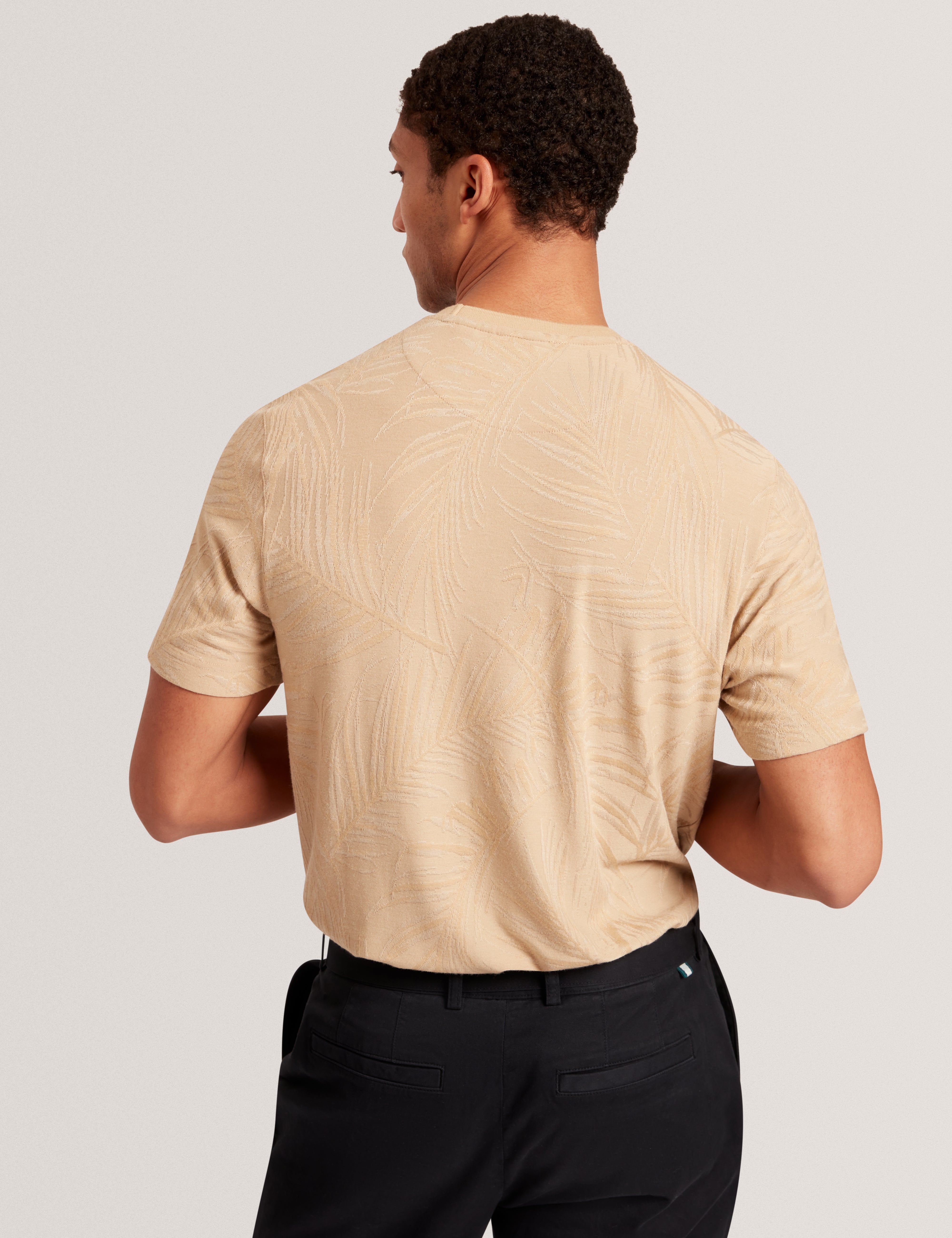 جيسبر تيشيرت بأكمام قصيرة لون بيج