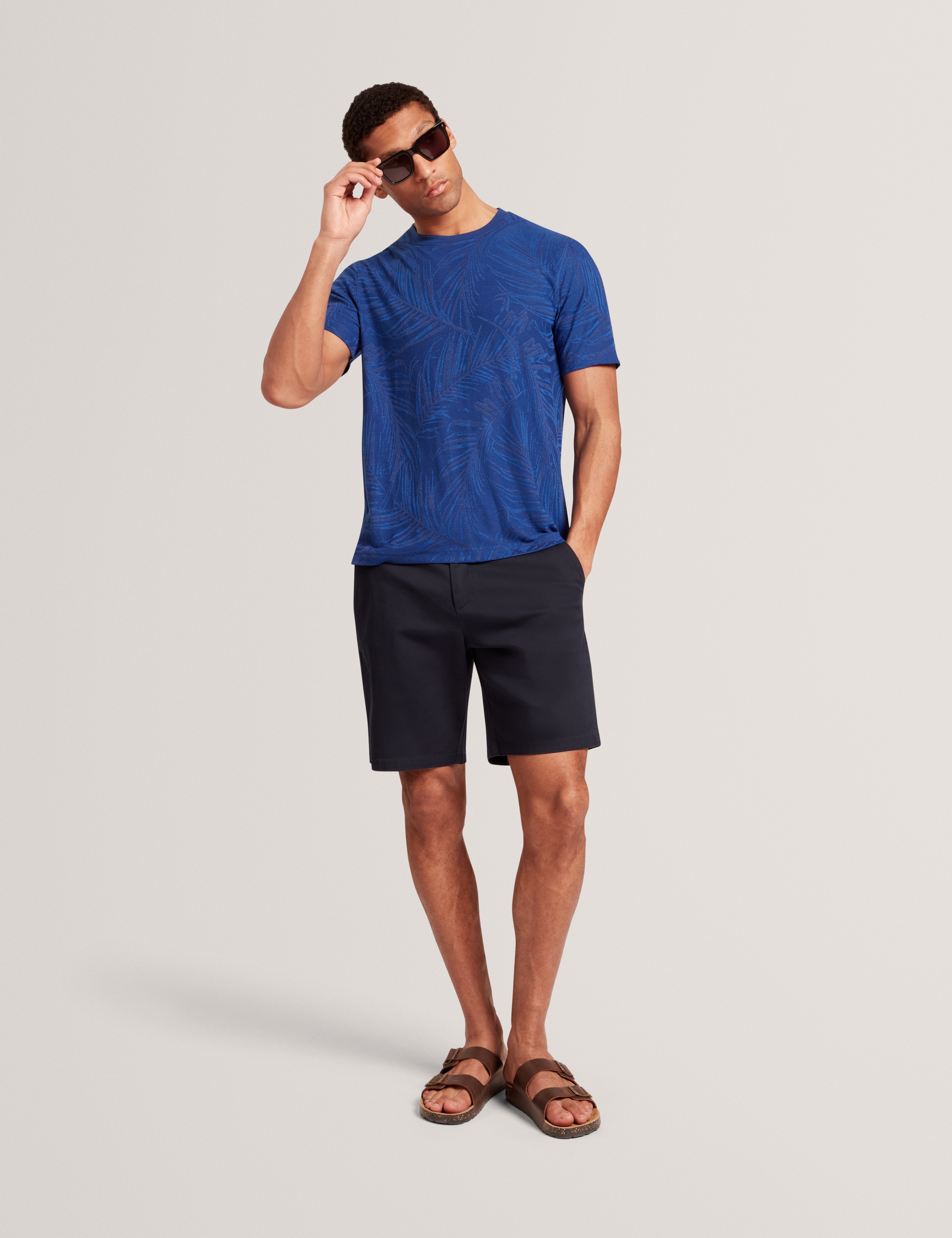 جيسبر تيشيرت بأكمام قصيرة لون كحلي