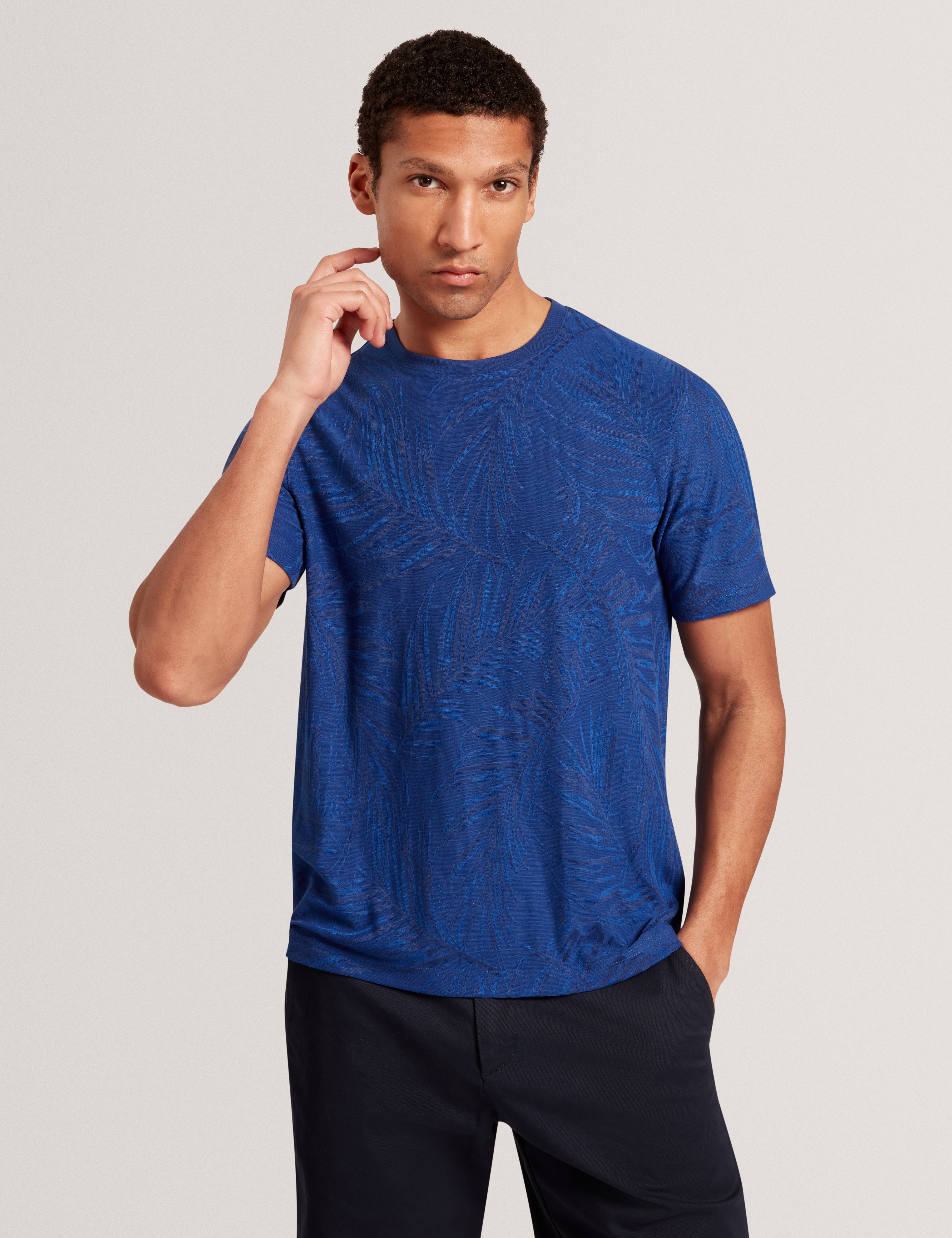 جيسبر تيشيرت بأكمام قصيرة لون كحلي