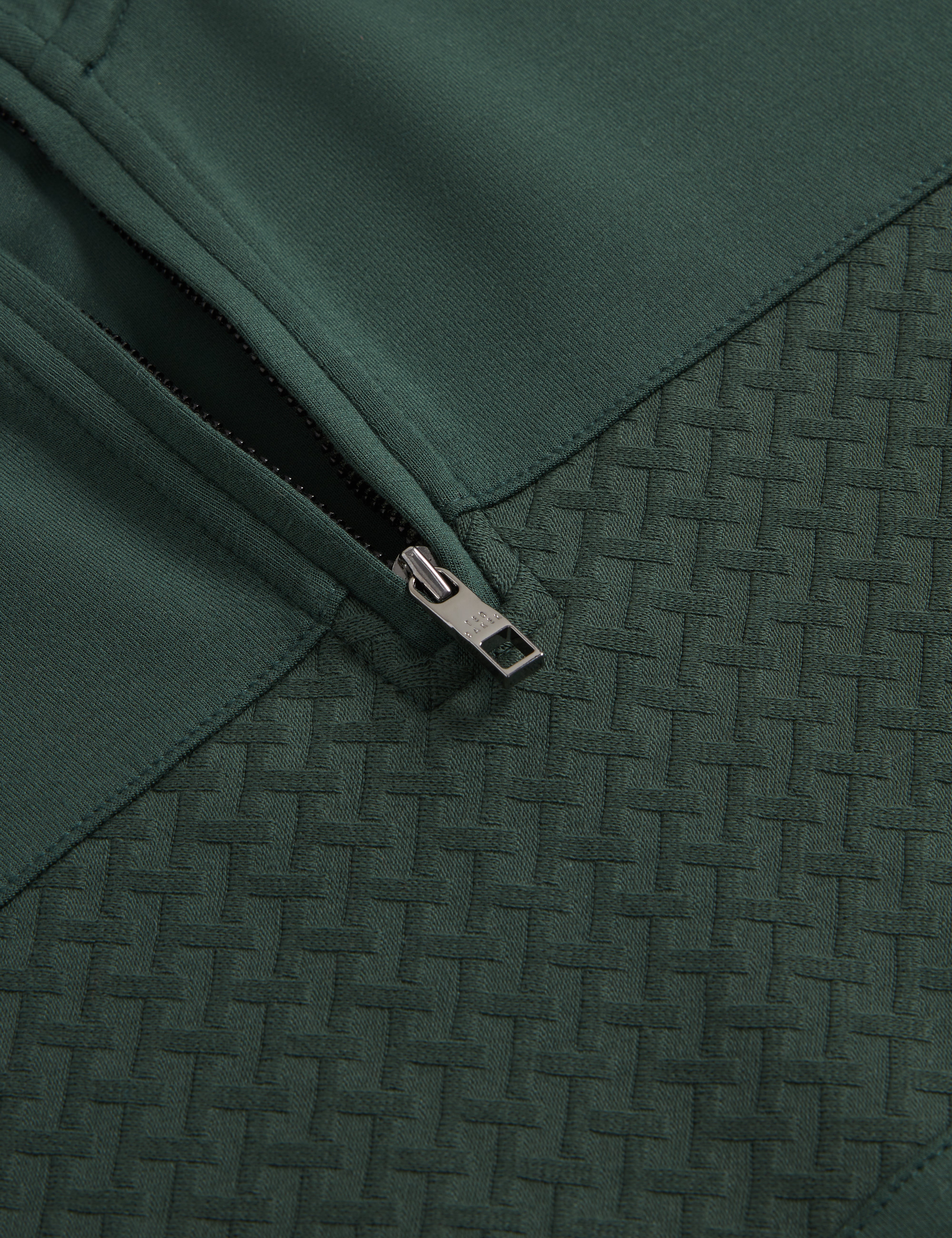 سيمونيا سترة بياقة عالية مع سحاب لون أخضر داكن