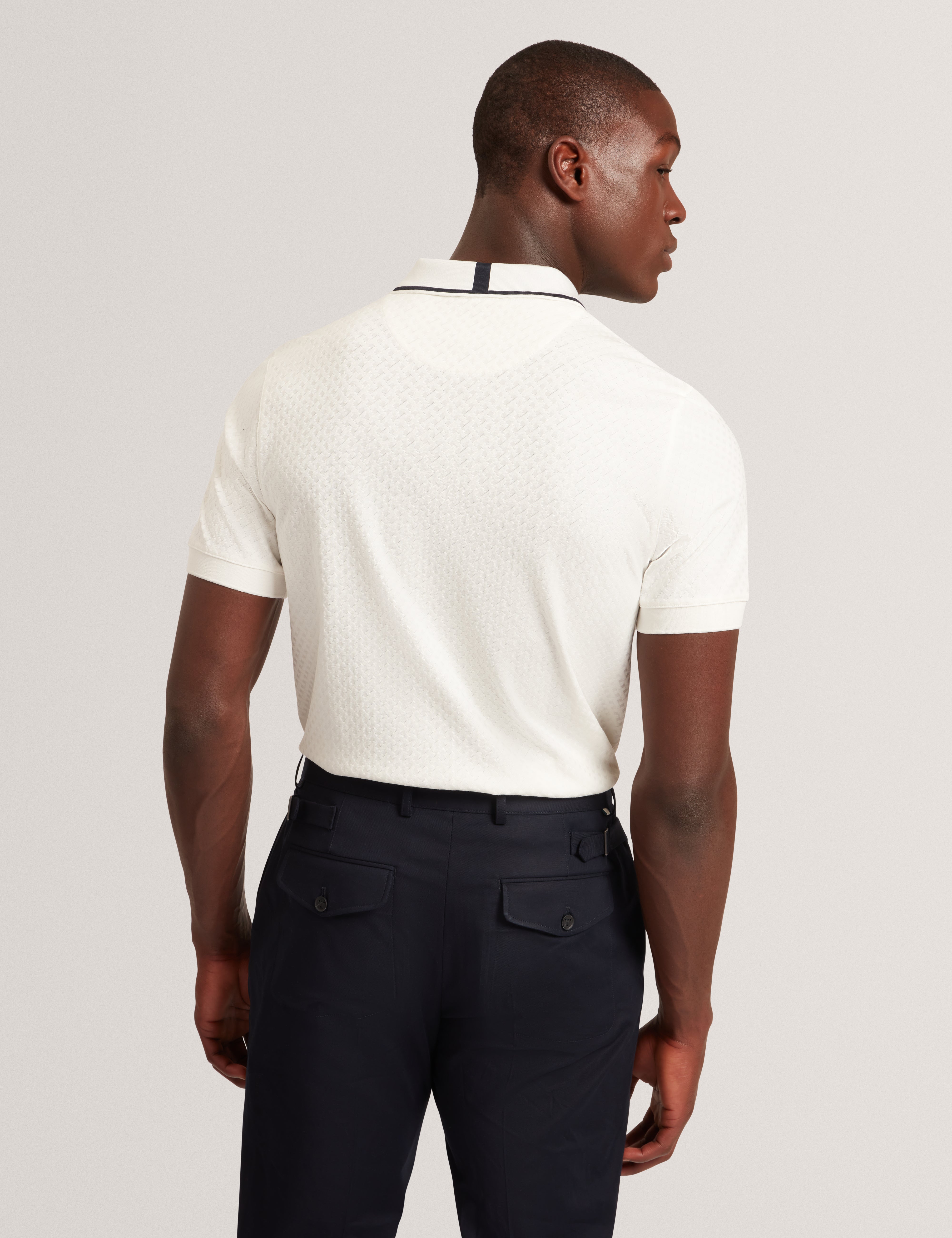 Cophen Short Sleeve Regular T Stitch Polo Shirt White