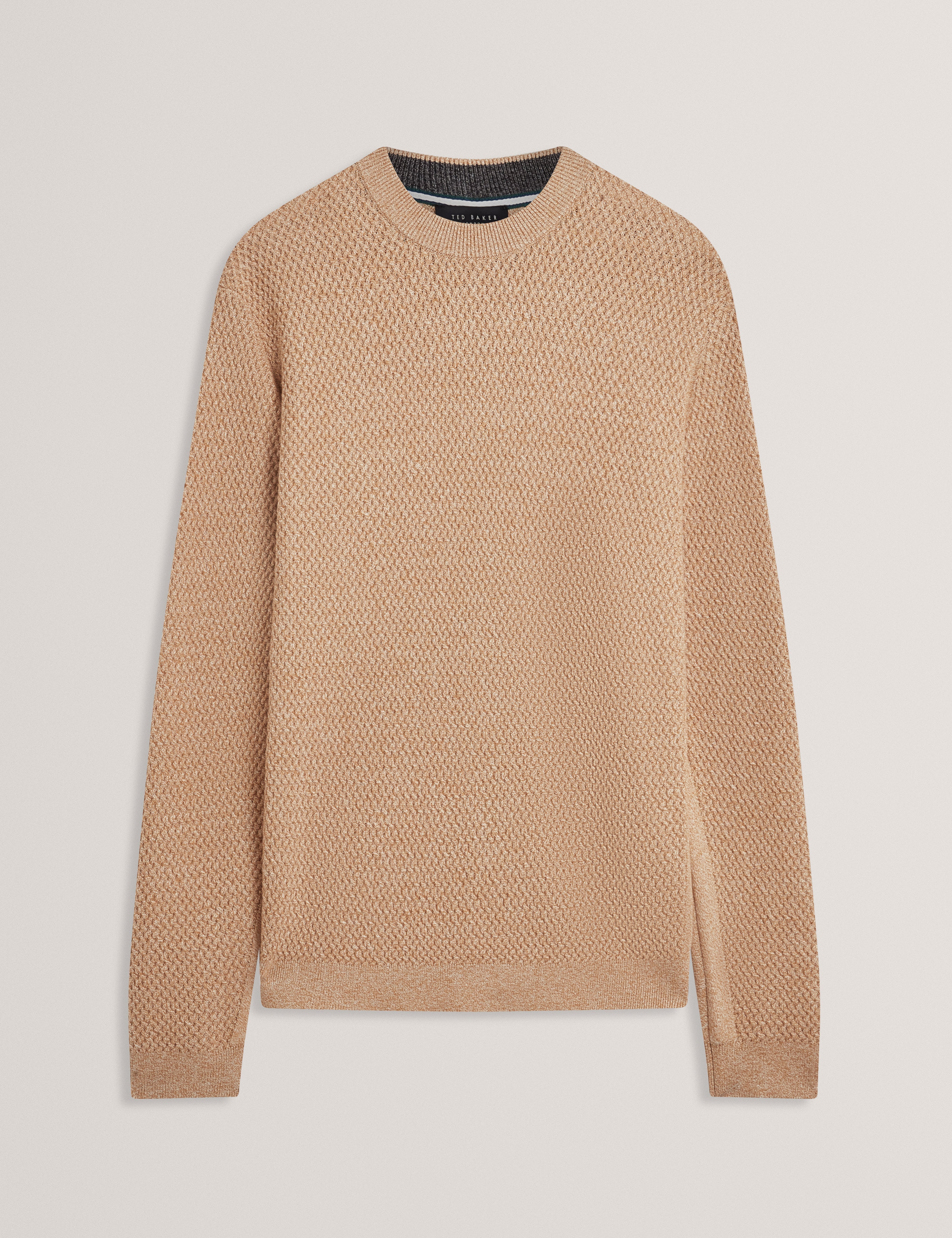 مونيا سترة محبوكة برقبة دائرية لون بيج