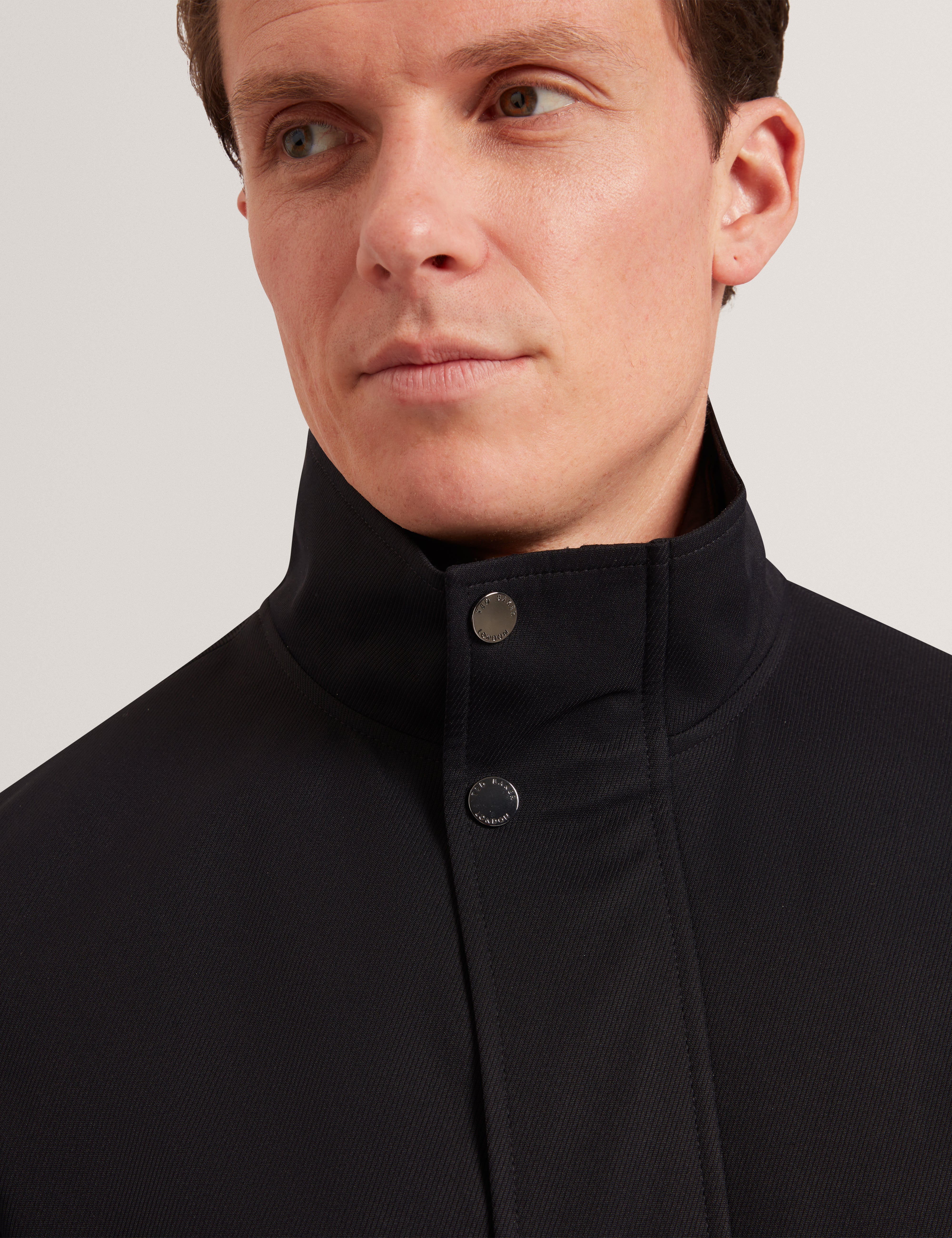 Ruabon Nylon Funnel Neck Jacket With Mock Liner Navy